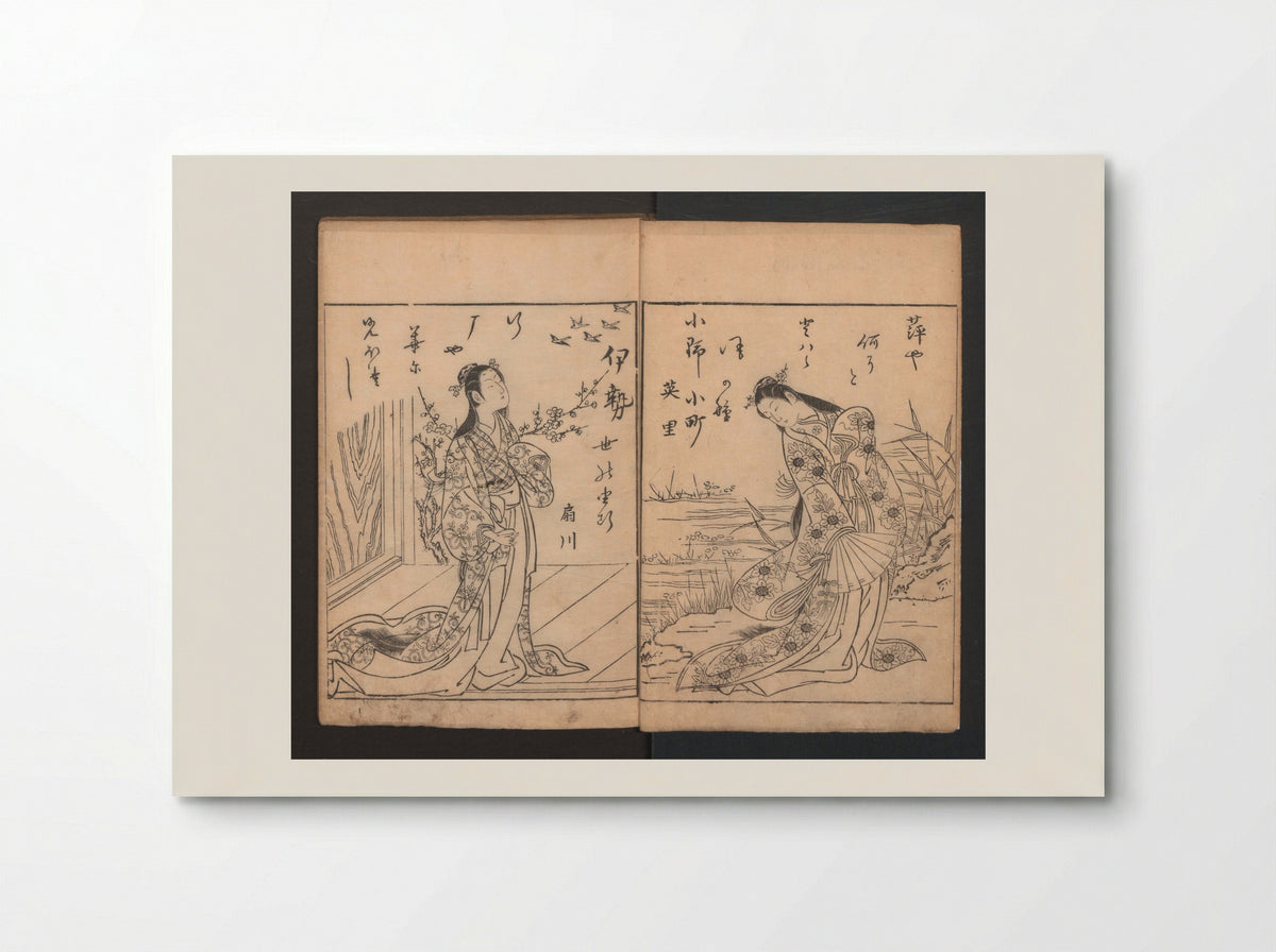 Picture Book: Flowers Yet to be Picked - Nishikawa Sukenobu - Poster