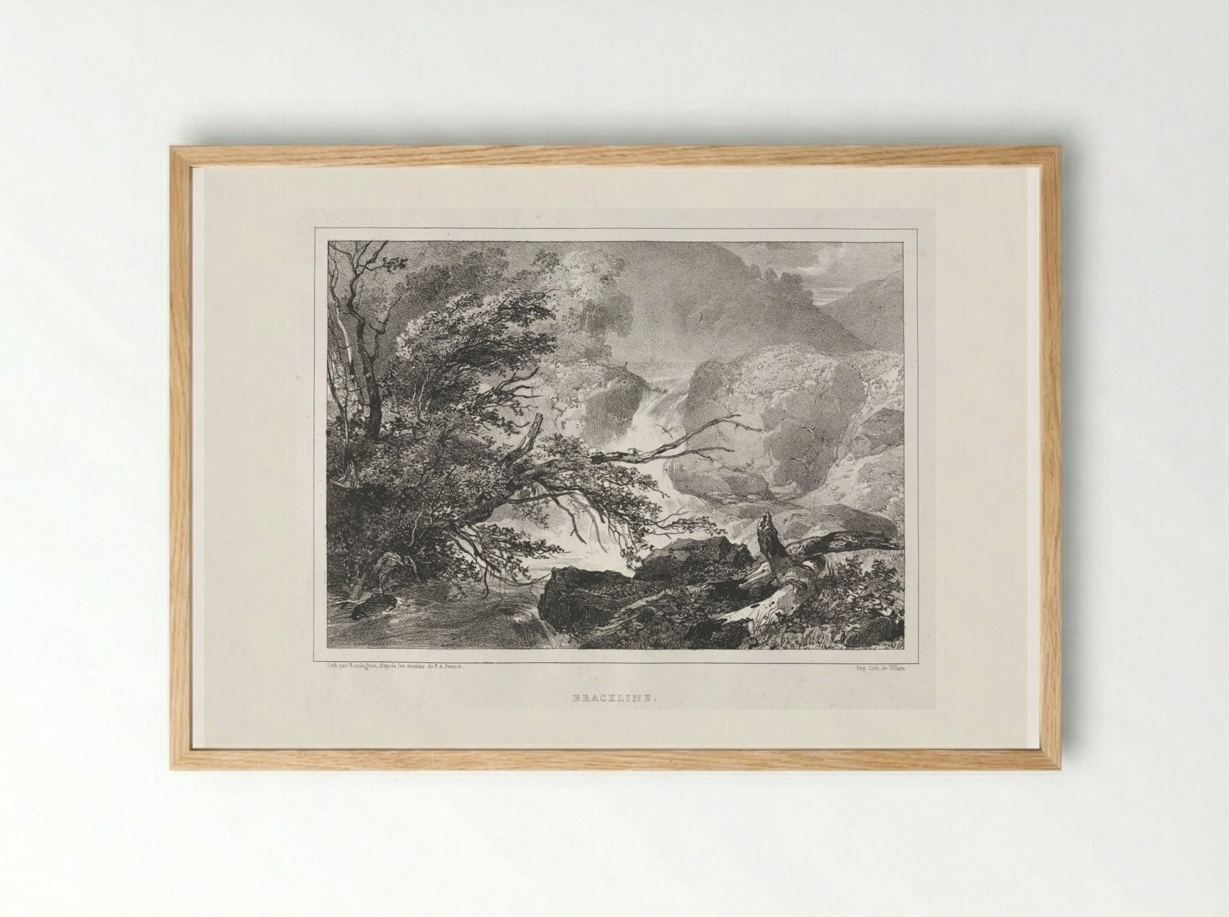 Picturesque Views of Scotland: Brackline - Richard Parkes Bonington - Framed Print Wood