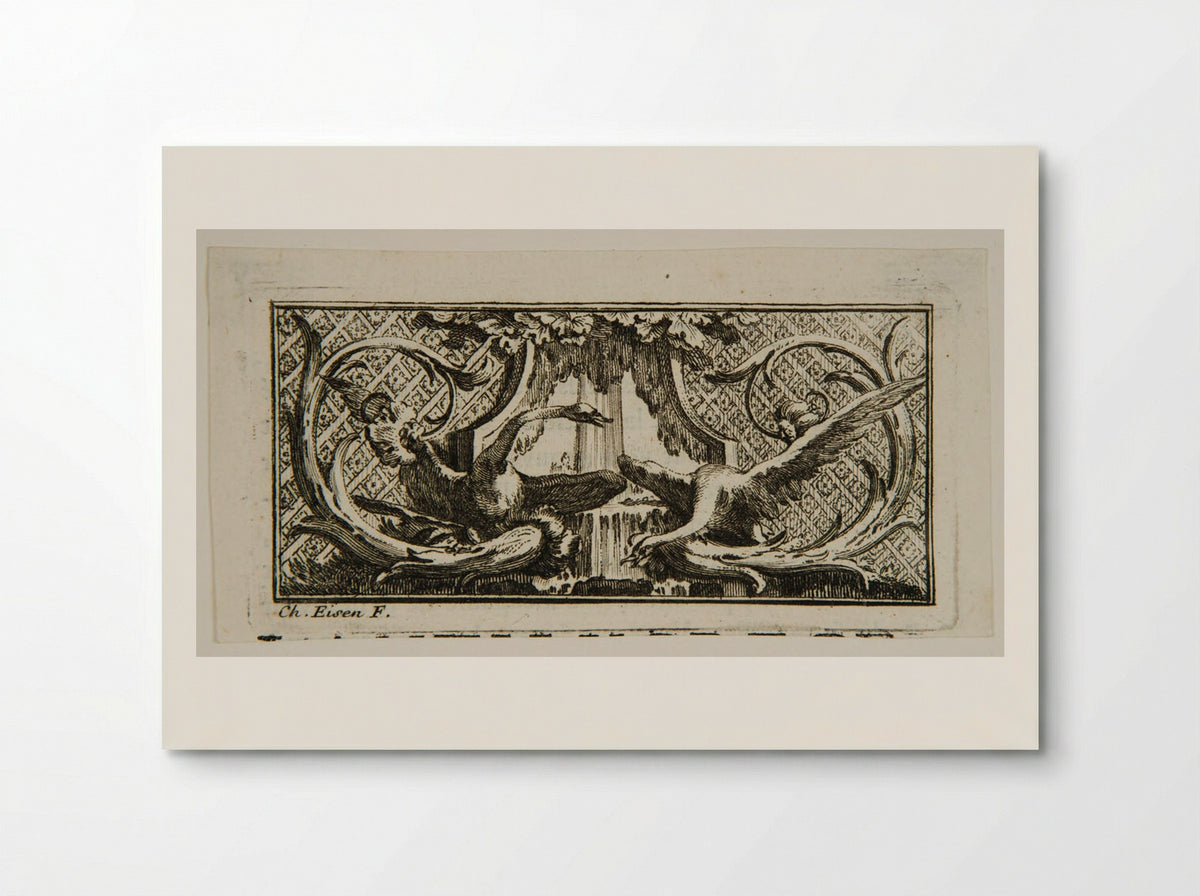 Piece of Ornament with Two Swans - Charles Eisen - Poster