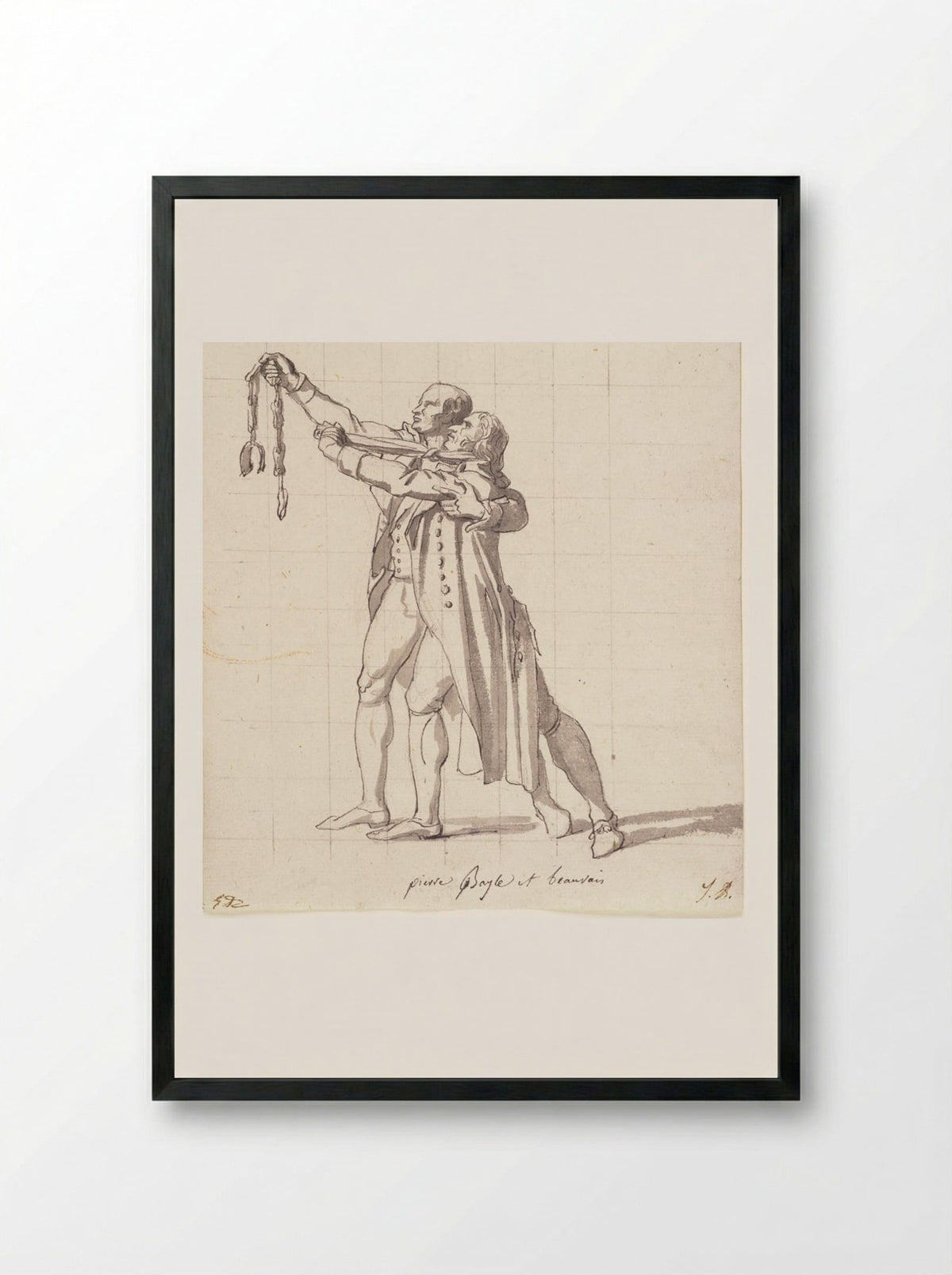 Pierre Baille and Charles Beauvais de Préau - Jacques-Louis David - Framed Print Black
