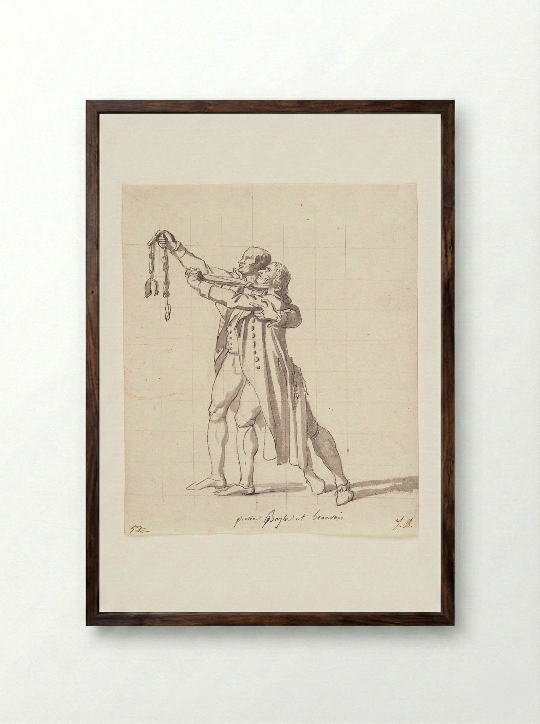 Pierre Baille and Charles Beauvais de Préau - Jacques-Louis David - Framed Print Dark Wood