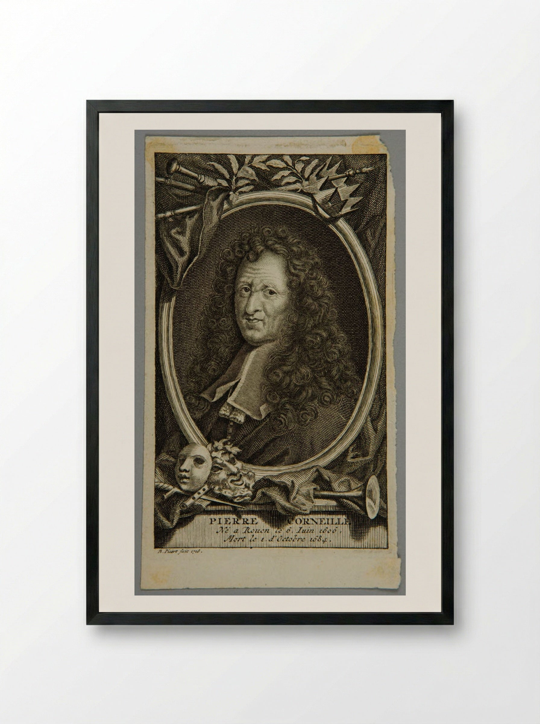 Pierre Corneille - Bernard Picart - Framed Print Black