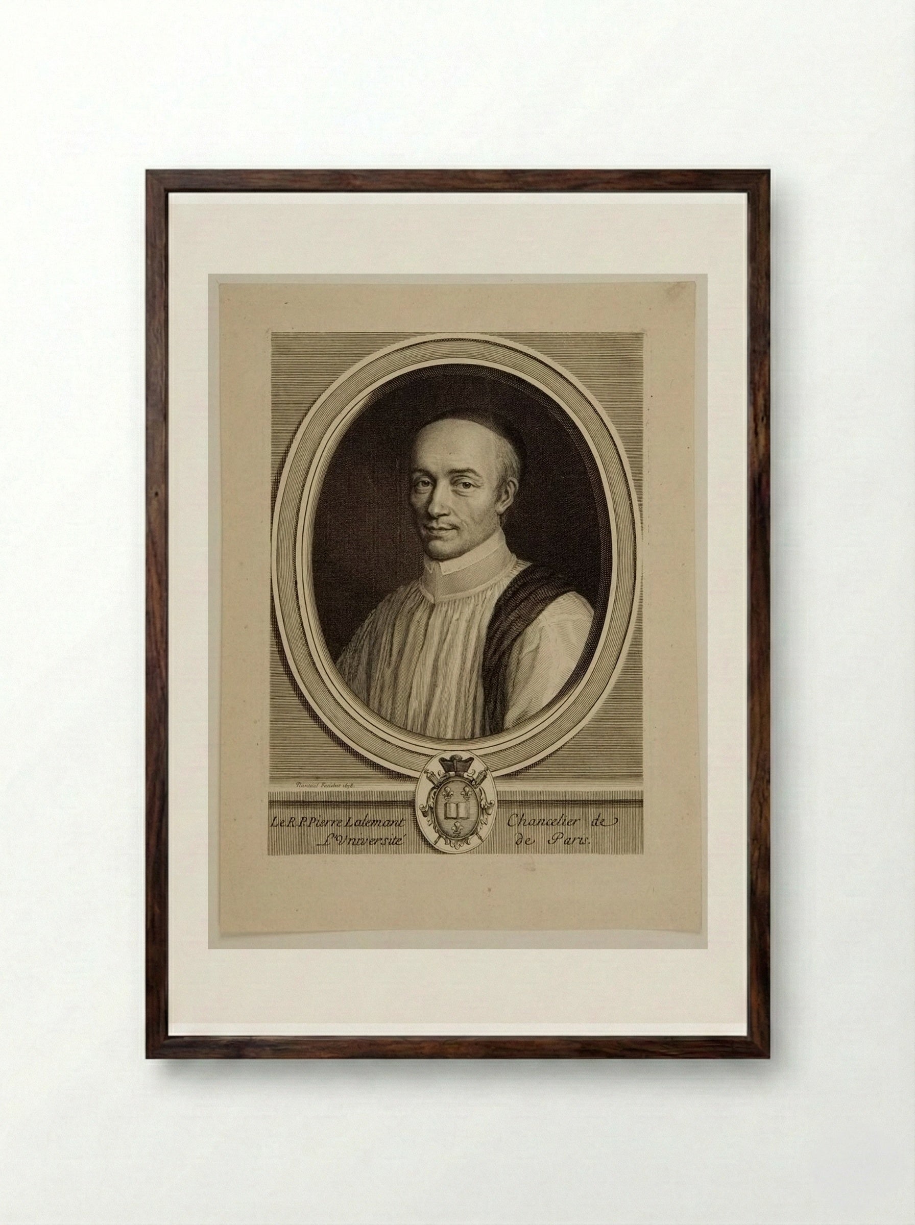 Pierre Lallemant - Robert Nanteuil - Framed Print Dark Wood