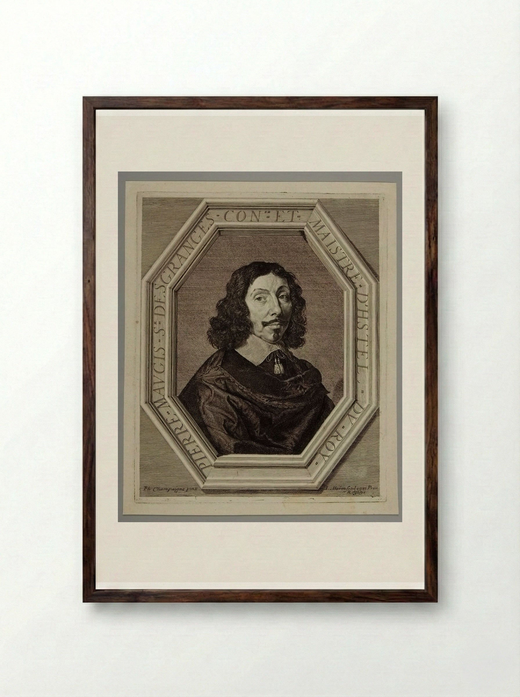 Pierre Maugis des Granges - Jean Morin - Framed Print Dark Wood