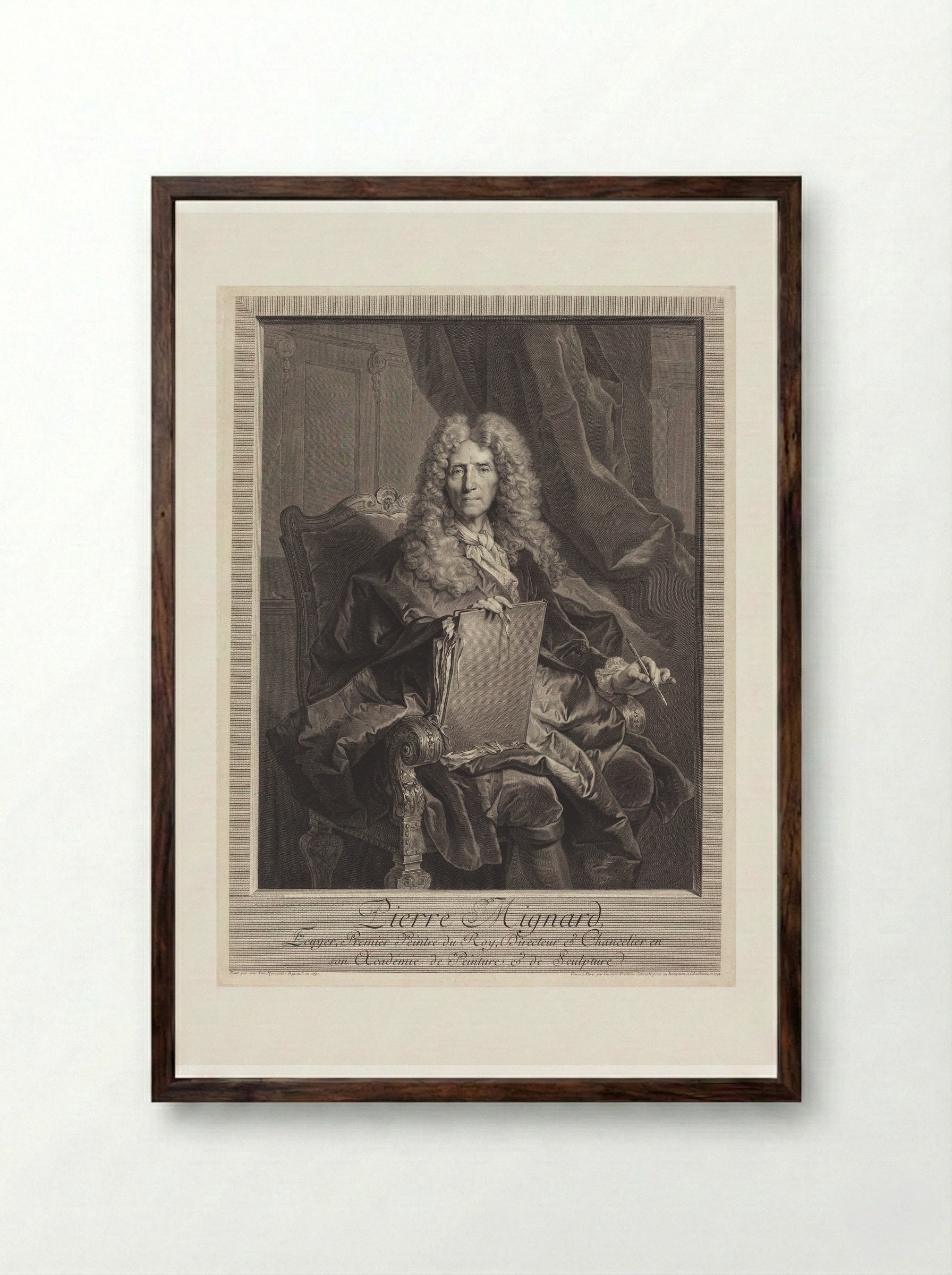 Pierre Mignard - Georg Friedrich Schmidt - Framed Print Dark Wood