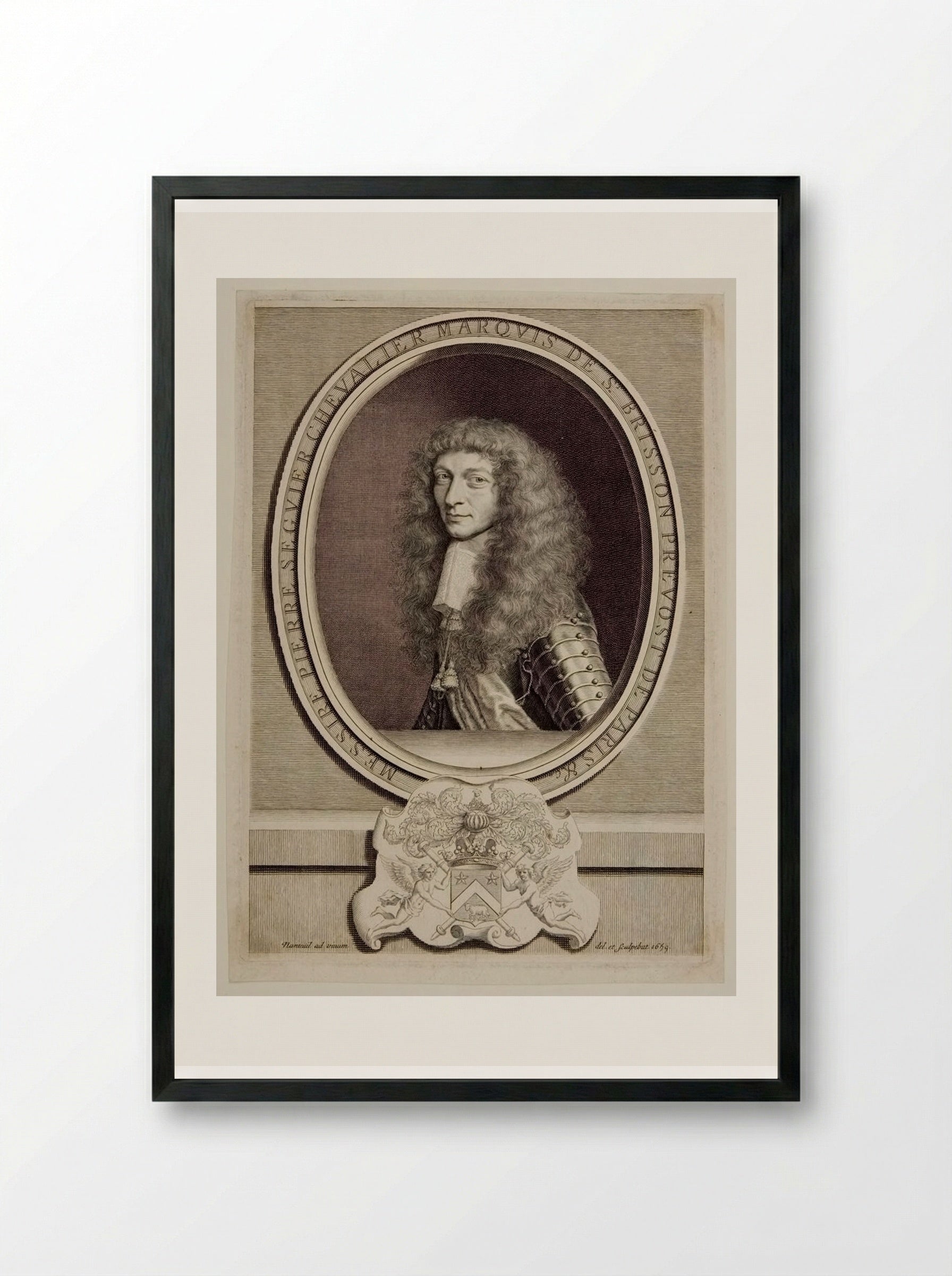 Pierre Séguier, Marquis de Saint-Brison - Robert Nanteuil - Framed Print Black