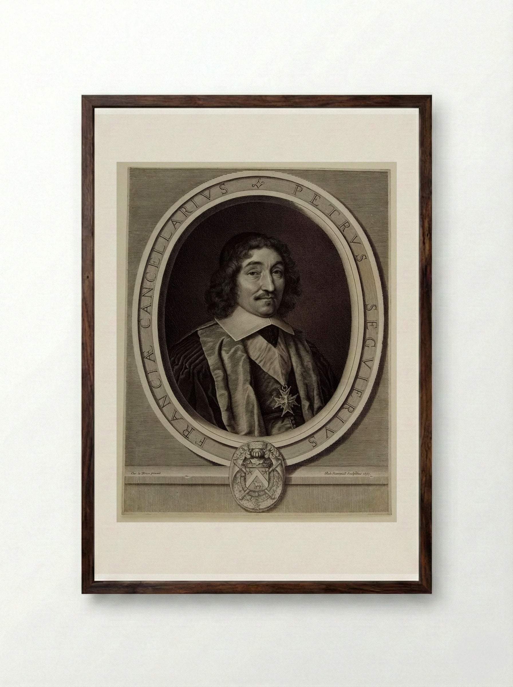 Pierre Séguier - Robert Nanteuil - Framed Print Dark Wood
