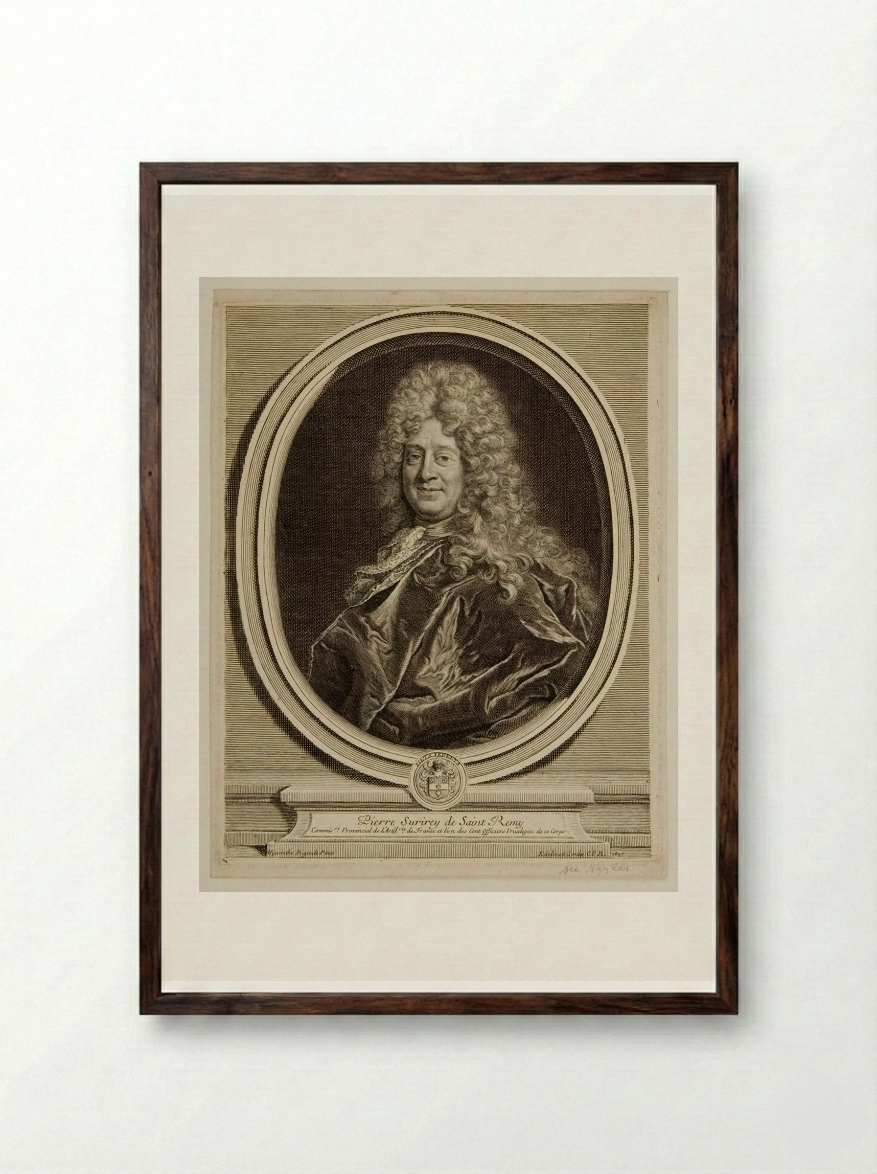 Pierre Surirey de Saint-Remy - Gérard Edelinck - Framed Print Dark Wood