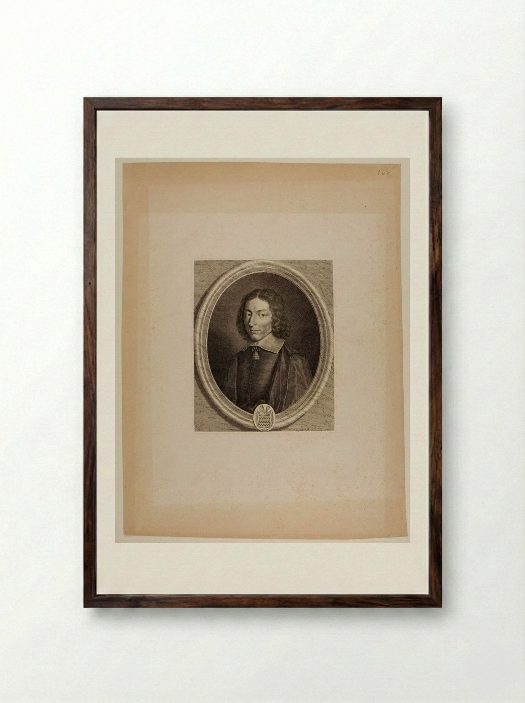 Pierre du Cambout, Cardinal de Coislin - Grégoire Huret - Framed Print Dark Wood