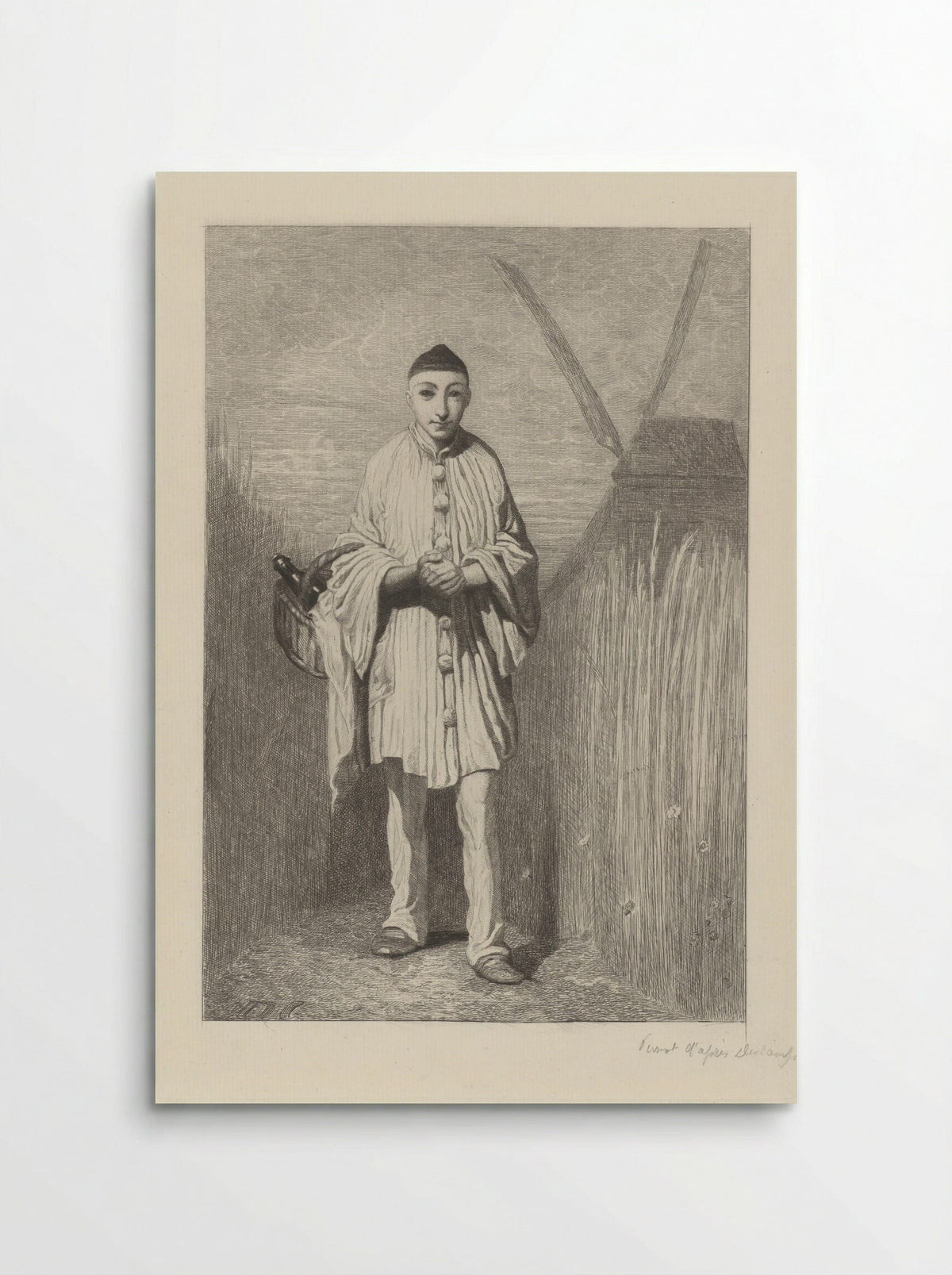 Pierrot bij een molen - Ferdinand Leenhoff - Poster