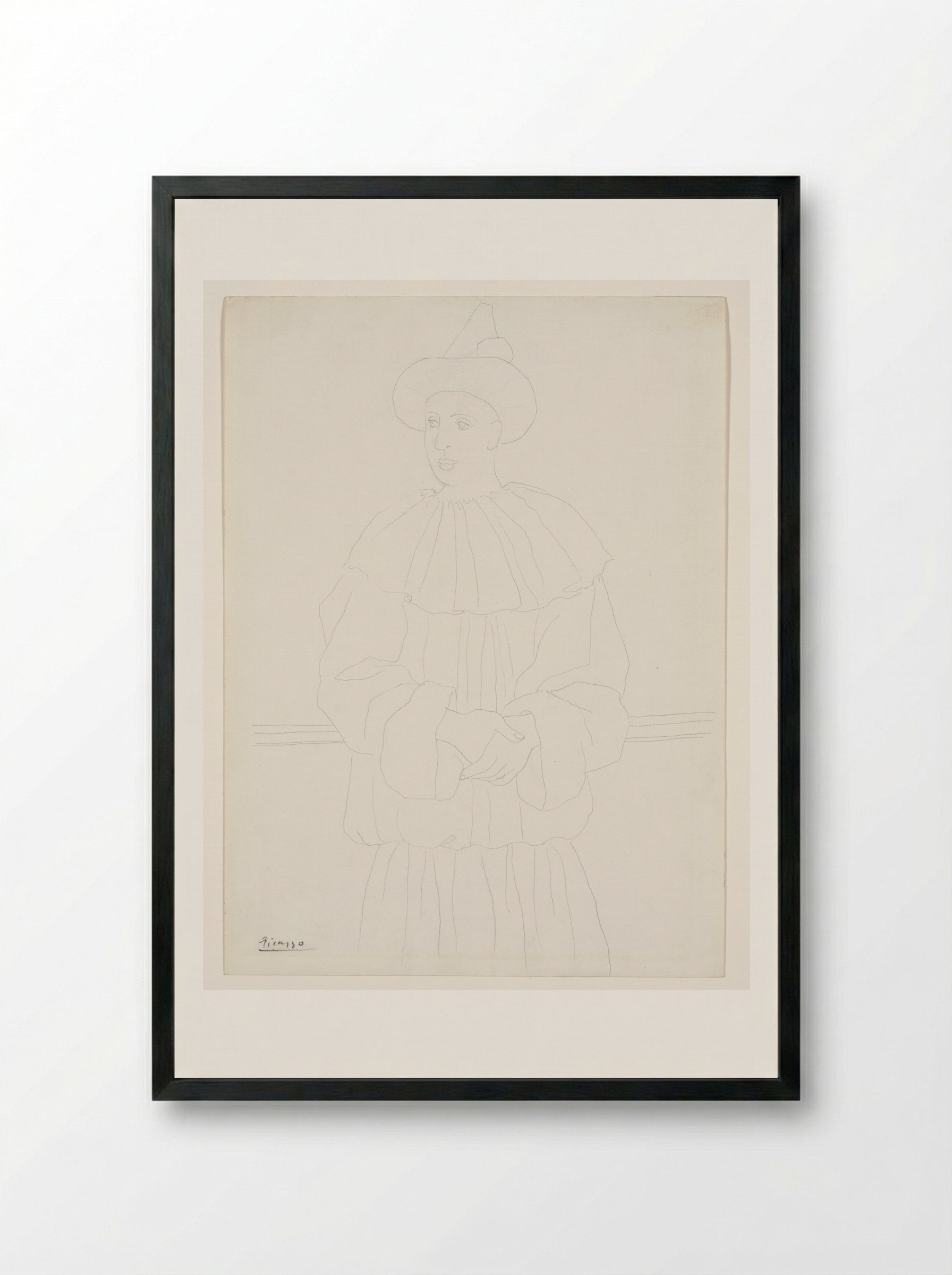 Pierrot - Pablo Picasso - Framed Print Black
