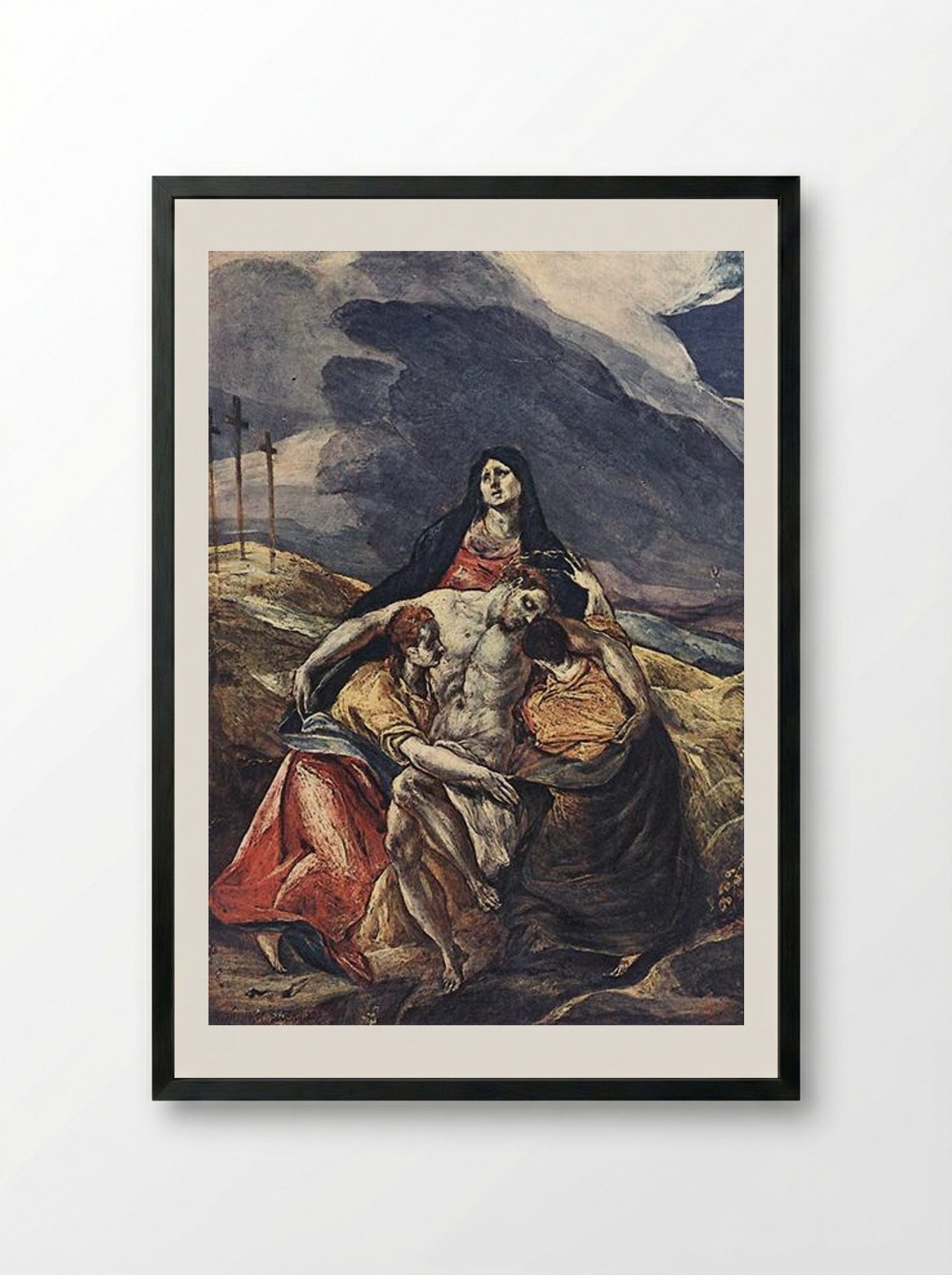 Pietà (The Lamentation of Christ) - El Greco - Framed Print Black
