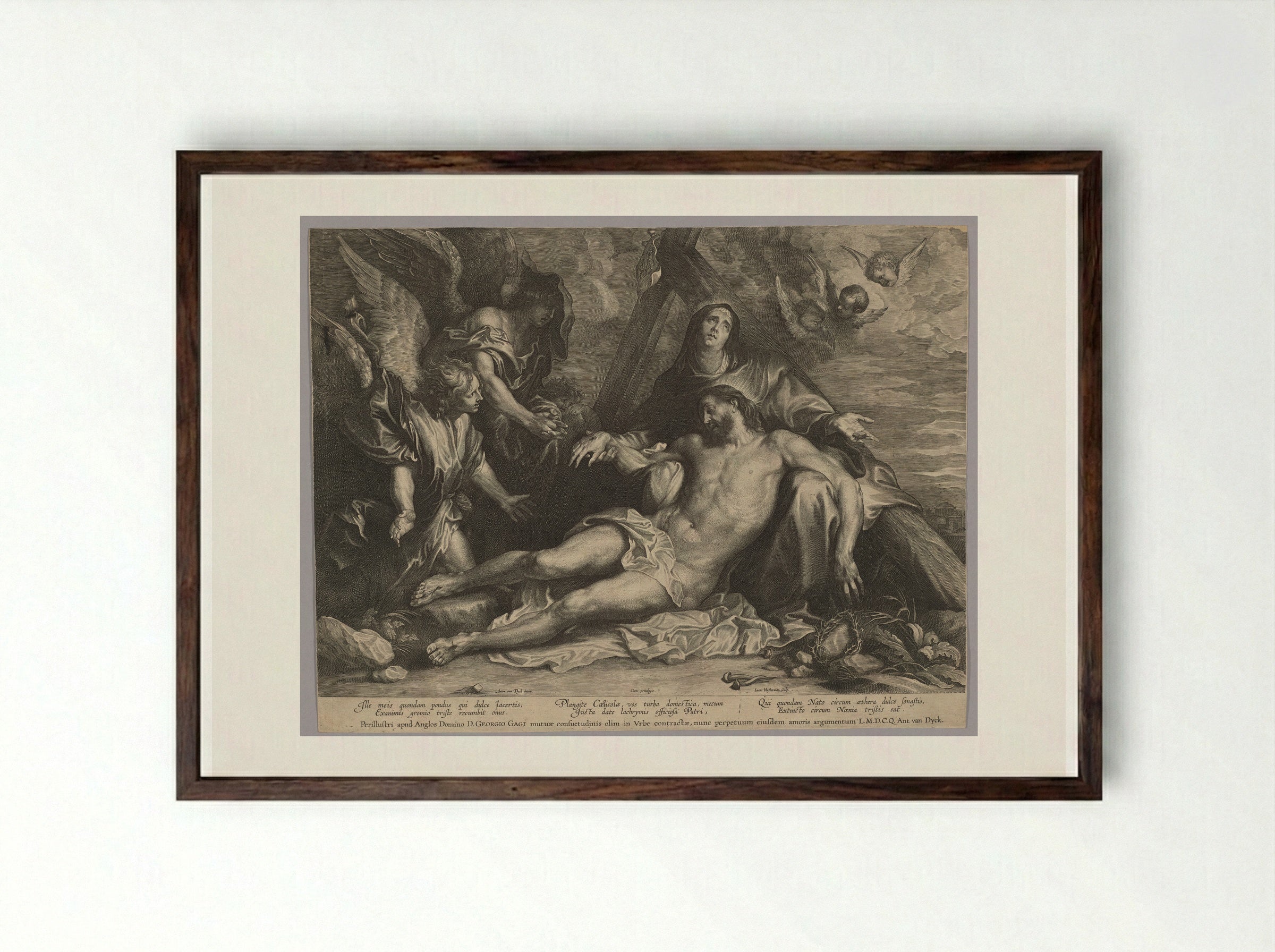Pietà - Lucas Vorsterman I - Framed Print Dark Wood