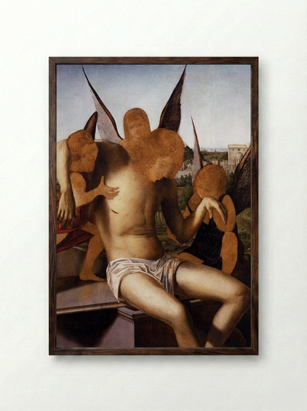 Pietà - Antonello da Messina - Framed Print Dark Wood
