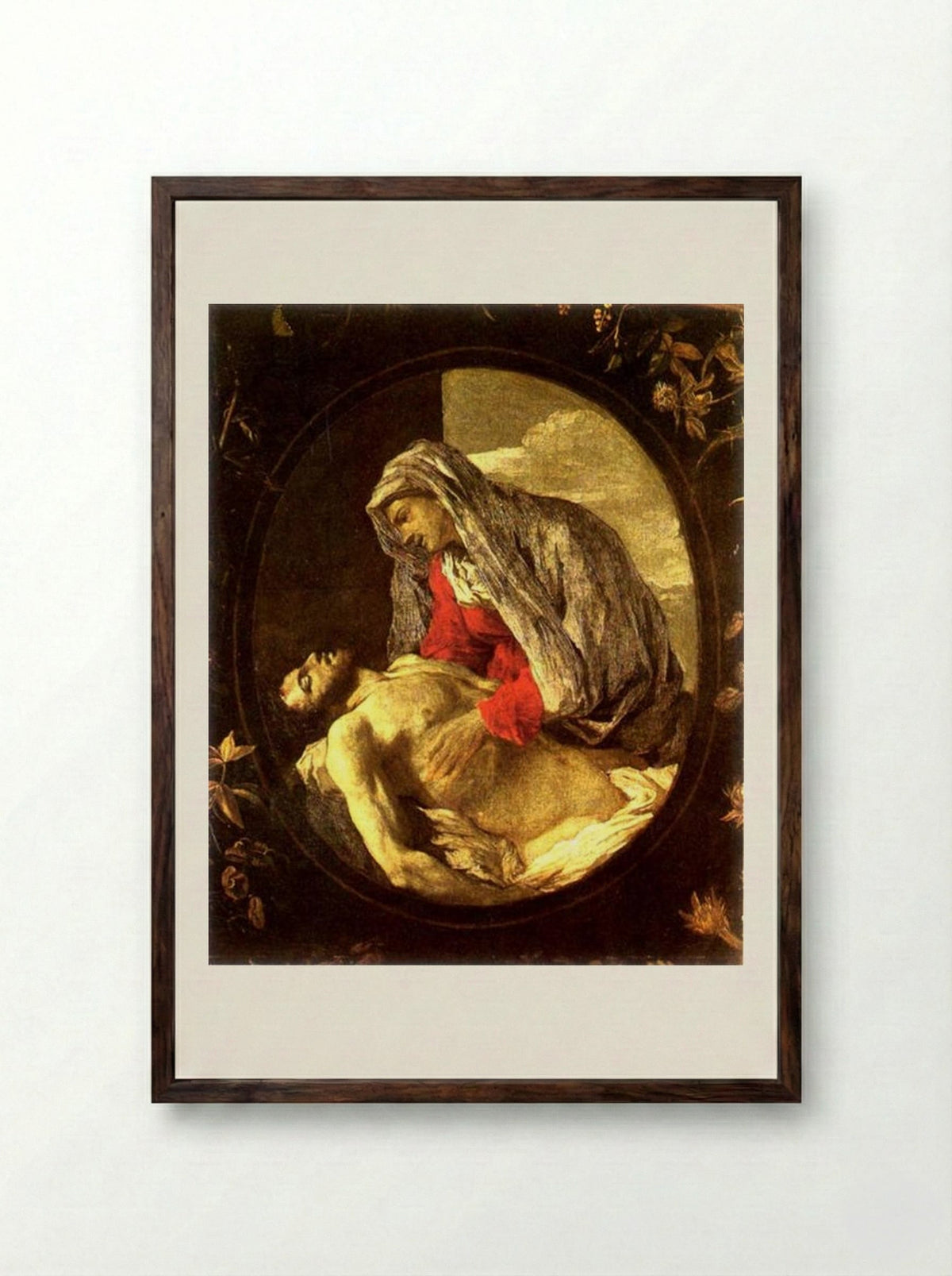 Pietà - Nicolas Poussin - Framed Print Dark Wood