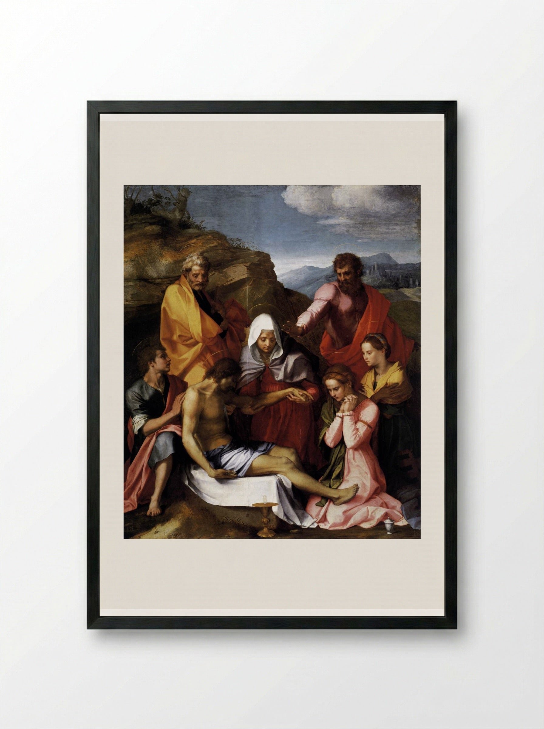 Pietà with Saints - Andrea del Sarto - Framed Print Black