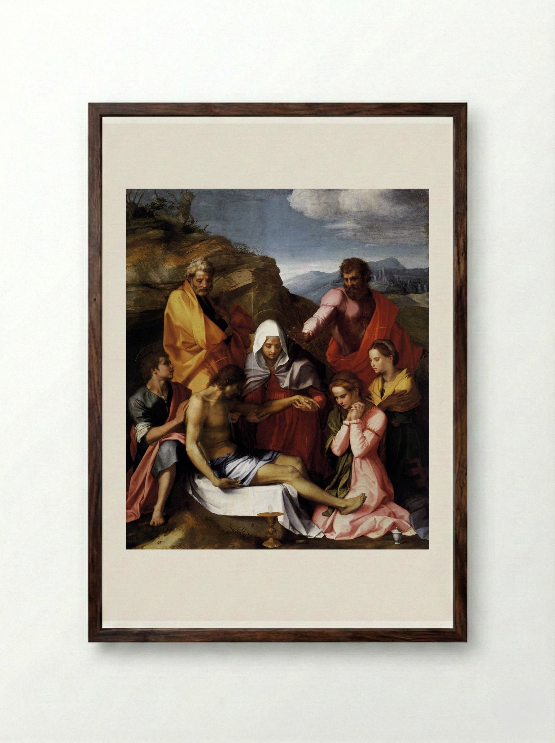 Pietà with Saints - Andrea del Sarto - Framed Print Dark Wood