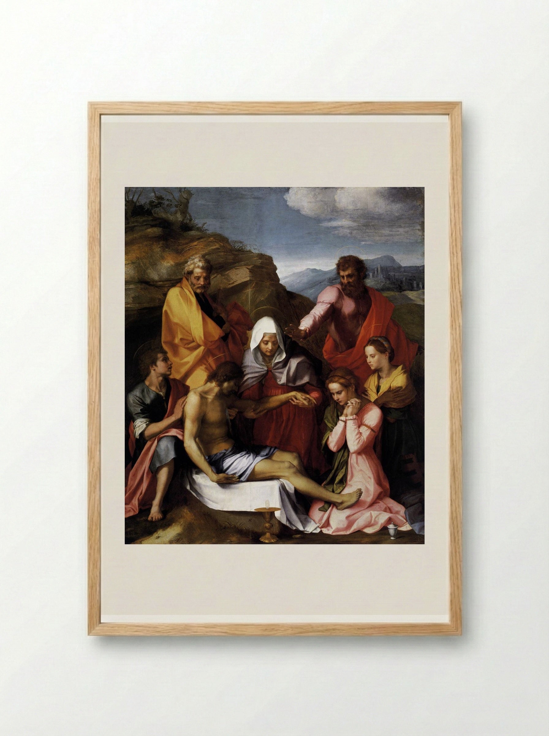 Pietà with Saints - Andrea del Sarto - Framed Print Wood