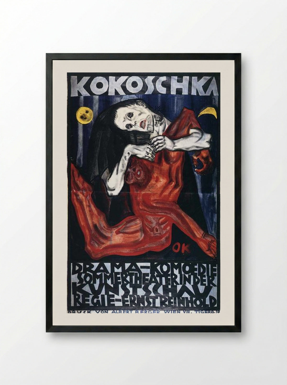 Pieta (Poster for the Kunstschau) - Oskar Kokoschka - Framed Print Black