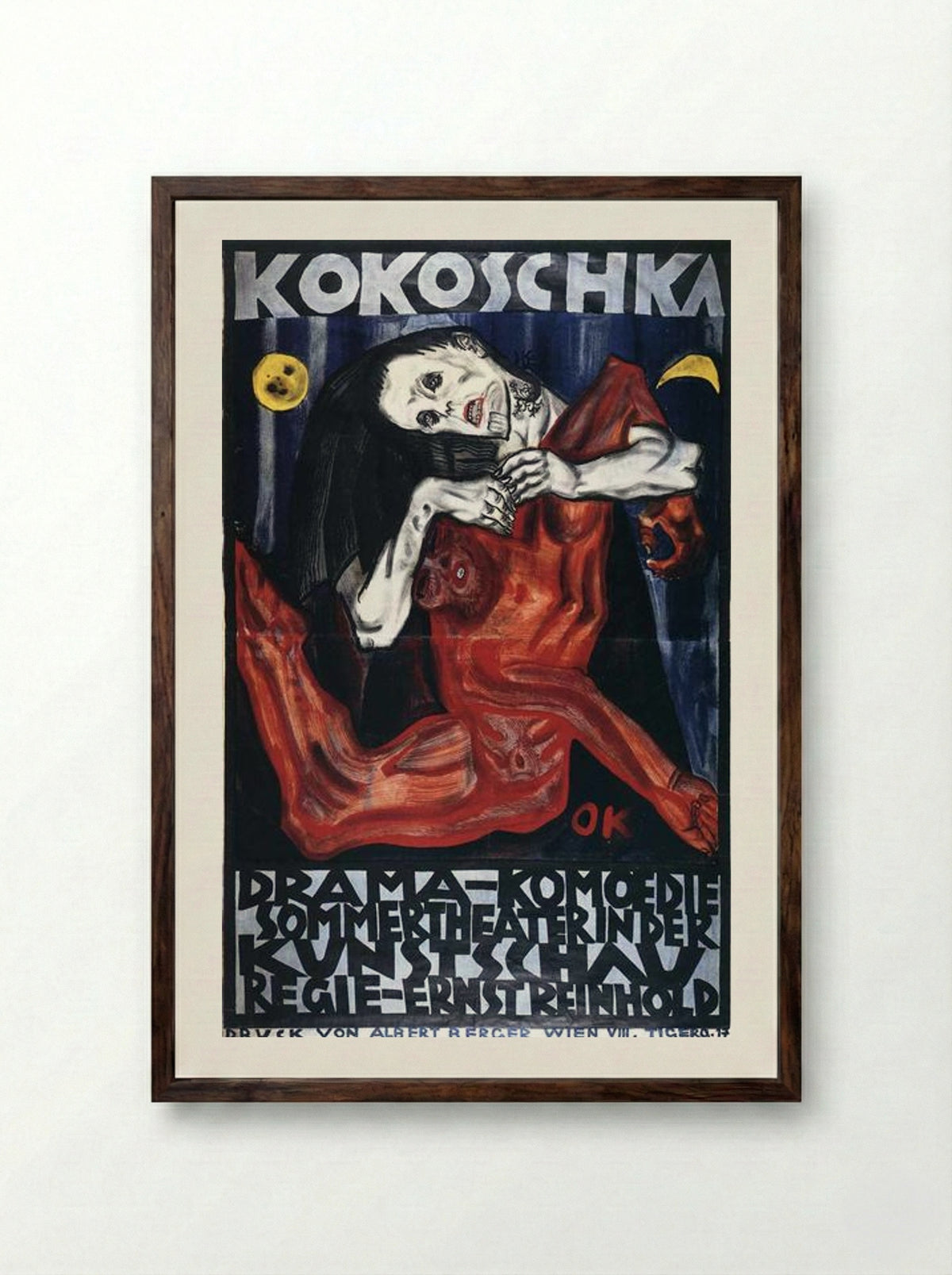Pieta (Poster for the Kunstschau) - Oskar Kokoschka - Framed Print Dark Wood