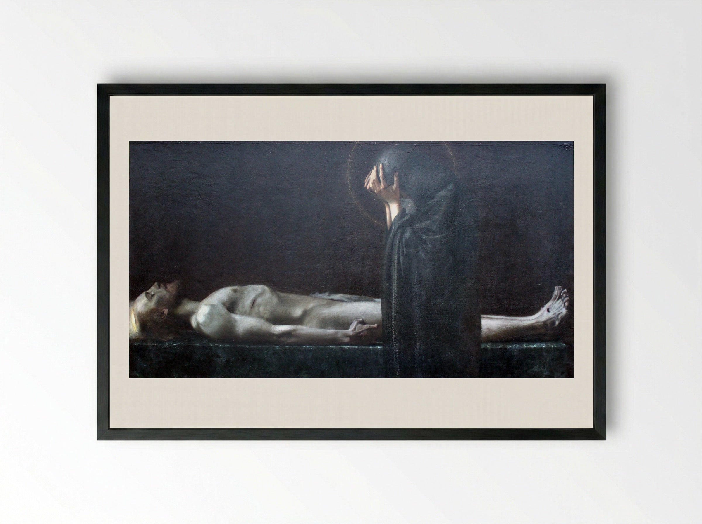 Pieta - Franz von Stuck - Framed Print Black