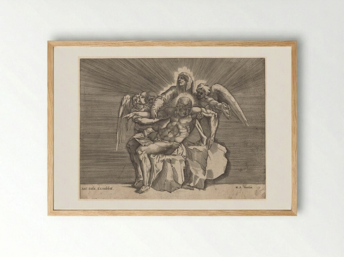 Pieta - Giulio Sanuto - Framed Print Wood