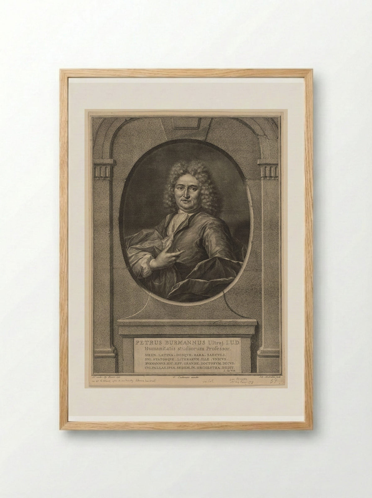 Pieter Burmann - Jacobus Houbraken - Framed Print Wood
