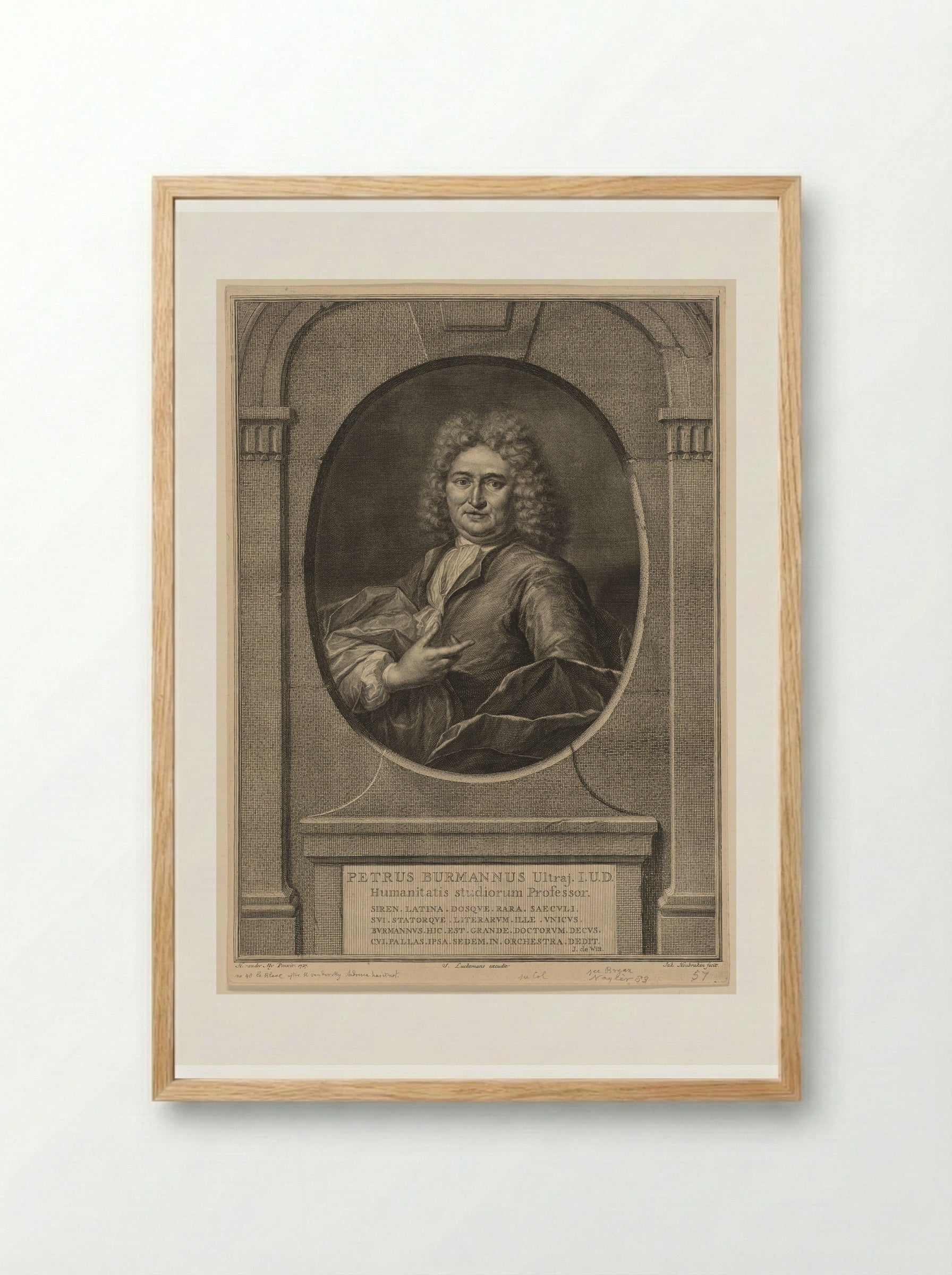 Pieter Burmann - Jacobus Houbraken - Framed Print Wood