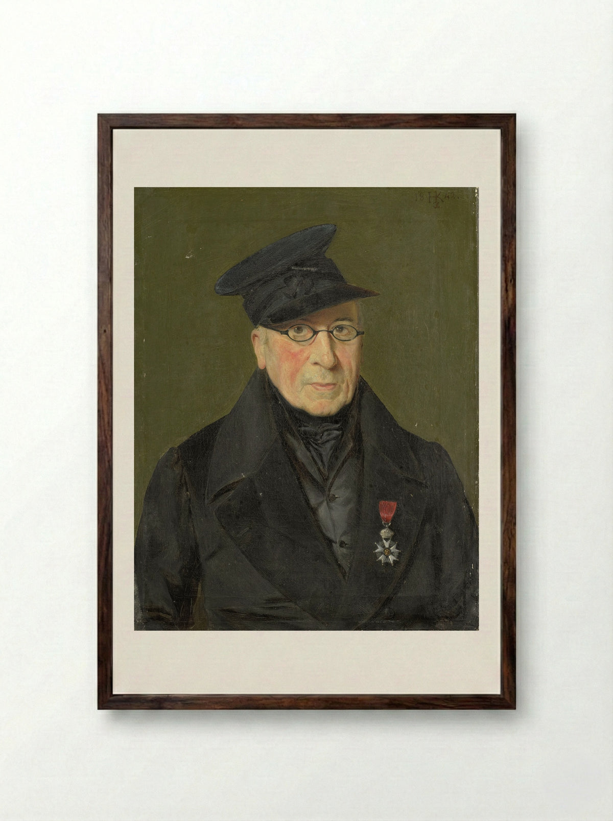 Pieter Janson (1765-1851), Painter and Etcher, Retired Major of the Cuirassiers - Monogrammist HK - Framed Print Dark Wood
