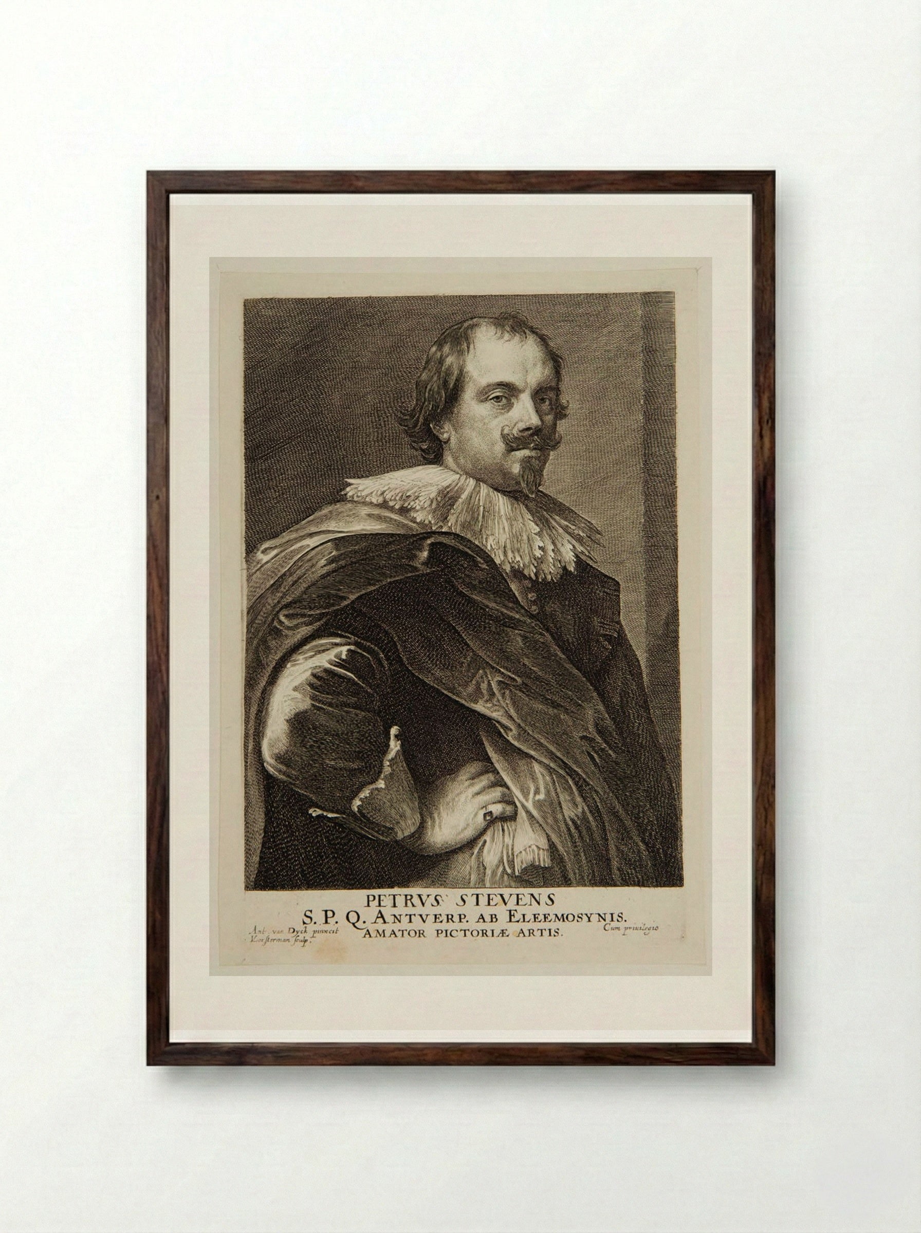 Pieter Stevens - Lucas Vorsterman, I - Framed Print Dark Wood