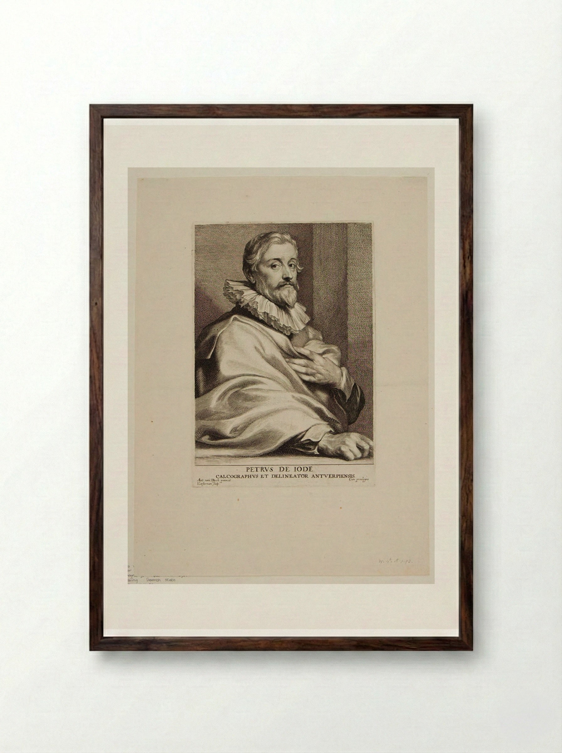 Pieter de Jode the Elder - Lucas Vorsterman I - Framed Print Dark Wood
