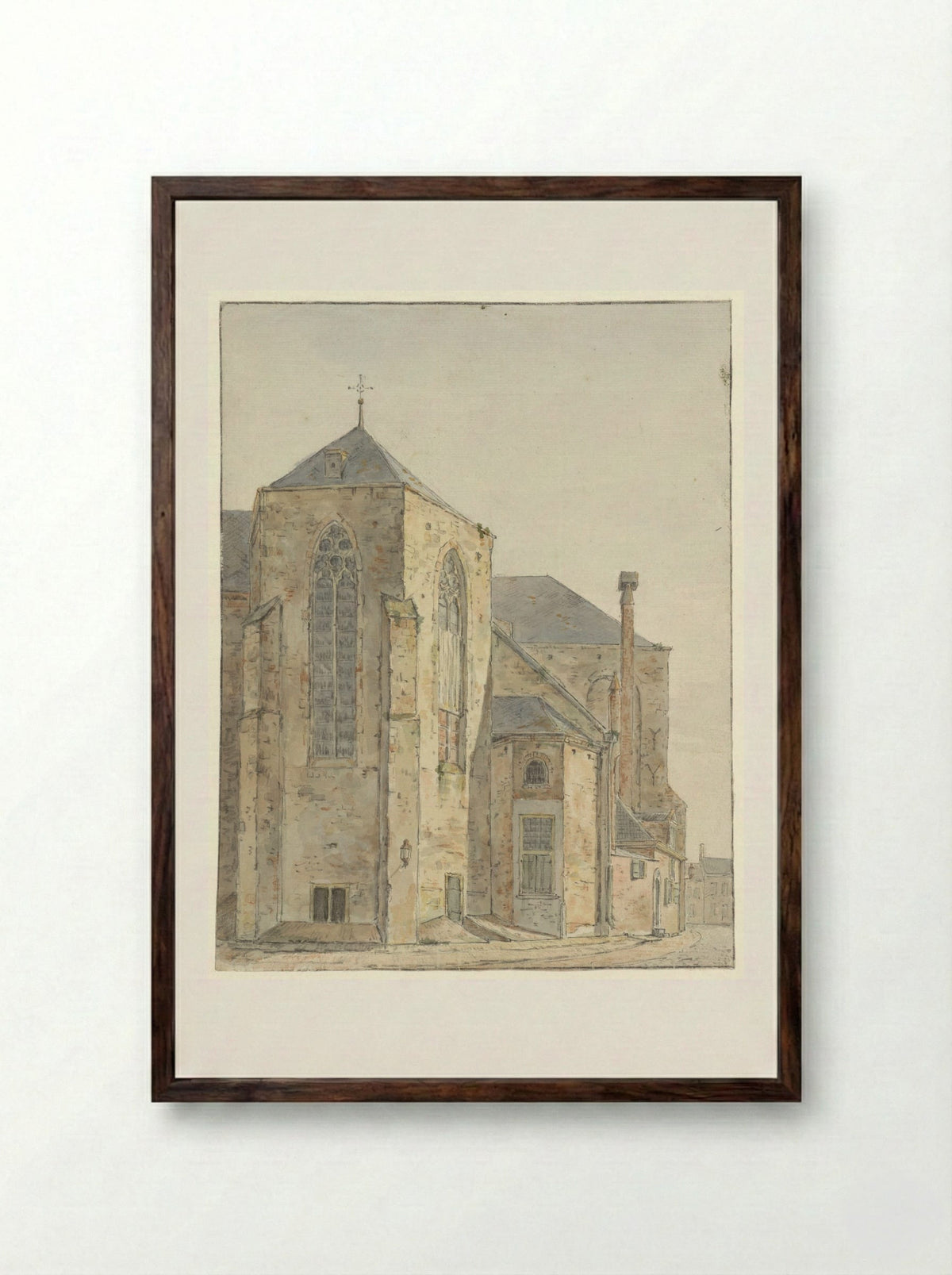 Pieterskerk te Utrecht - Pieter van Oort Hzn - Framed Print Dark Wood