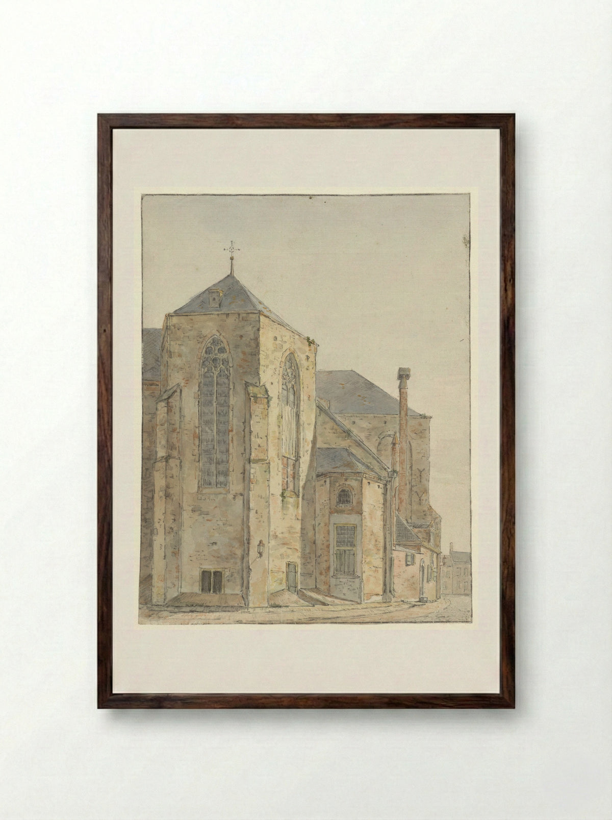 Pieterskerk te Utrecht - Pieter van Oort Hzn - Framed Print Dark Wood