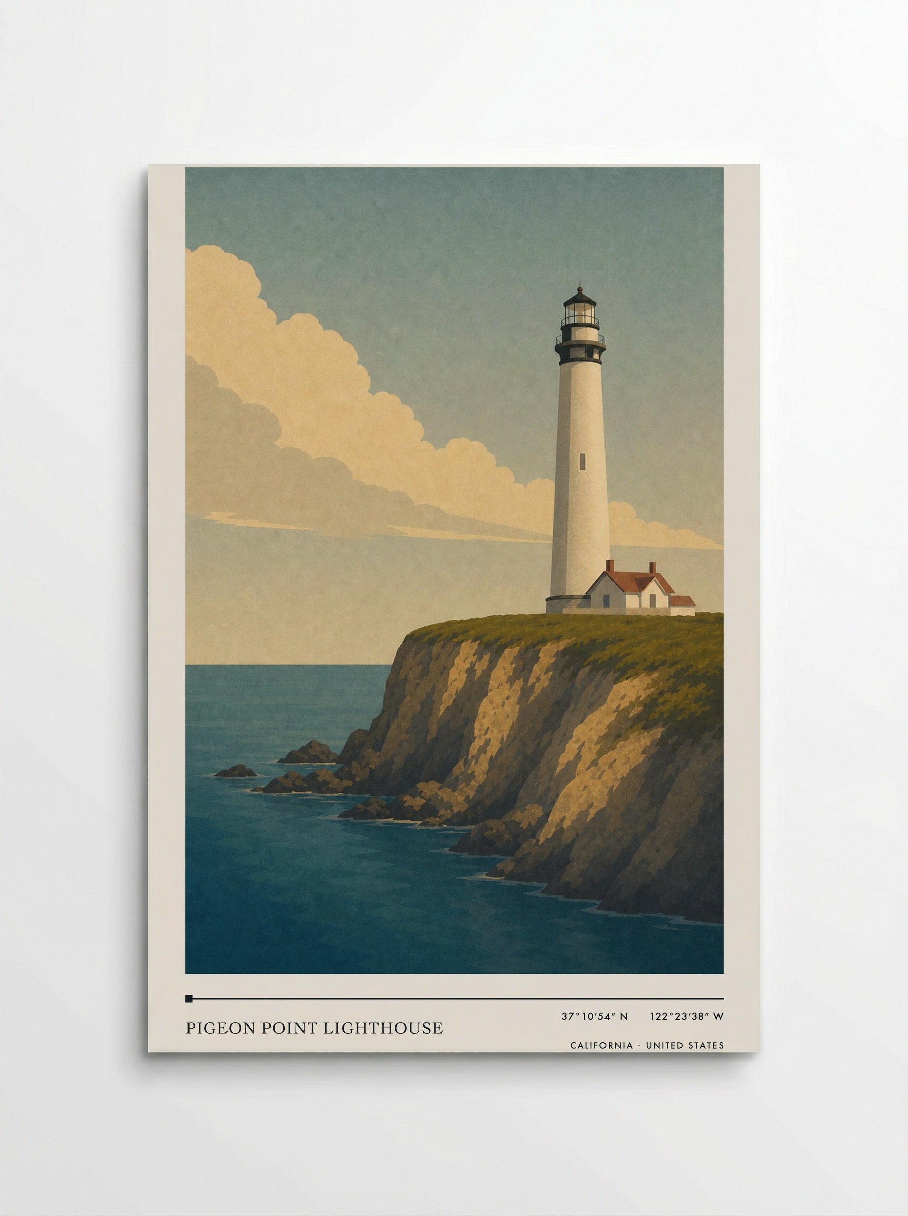 Pigeon Point Lighthouse Travel Poster Artwork - Poster
