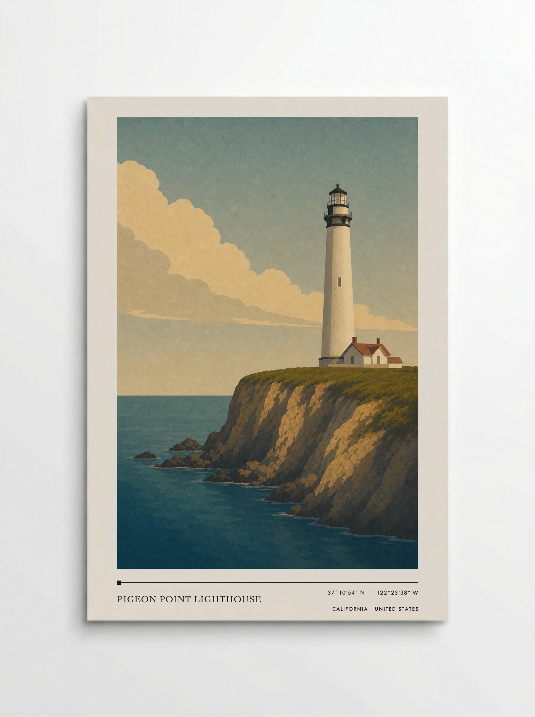 Pigeon Point Lighthouse Travel Poster Artwork - Poster