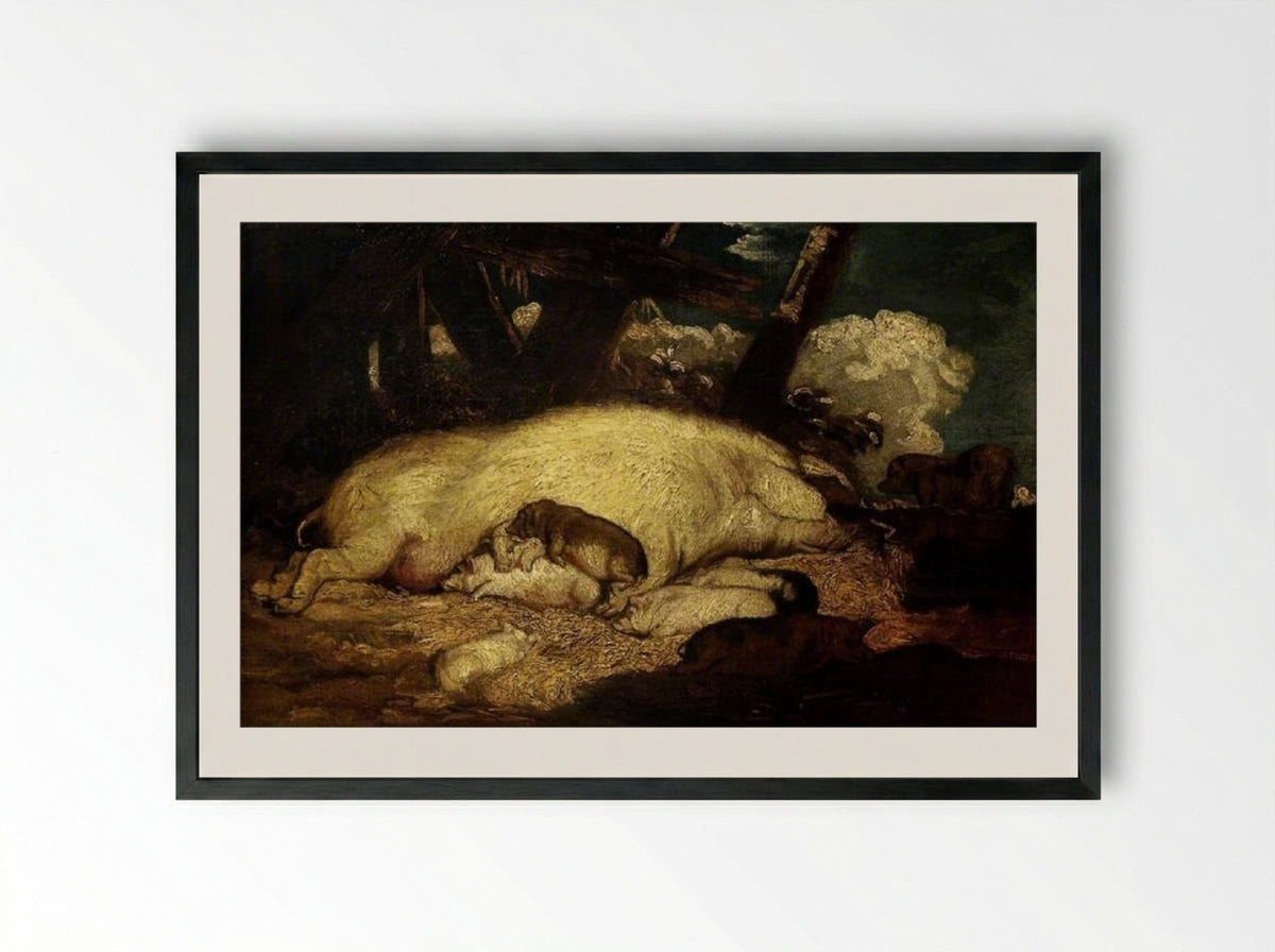 Pigs - James Ward - Framed Print Black