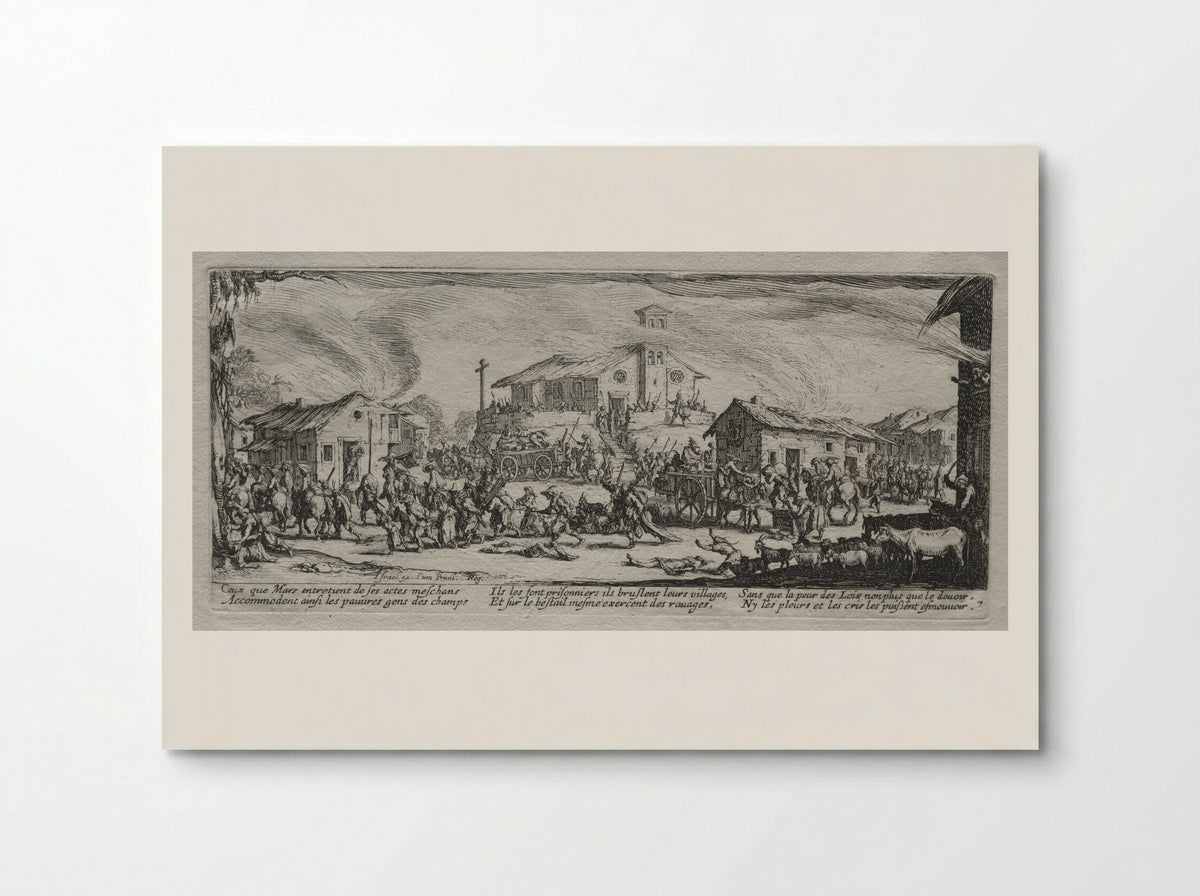Pillage and Burning of a Village - Jacques Callot - Poster