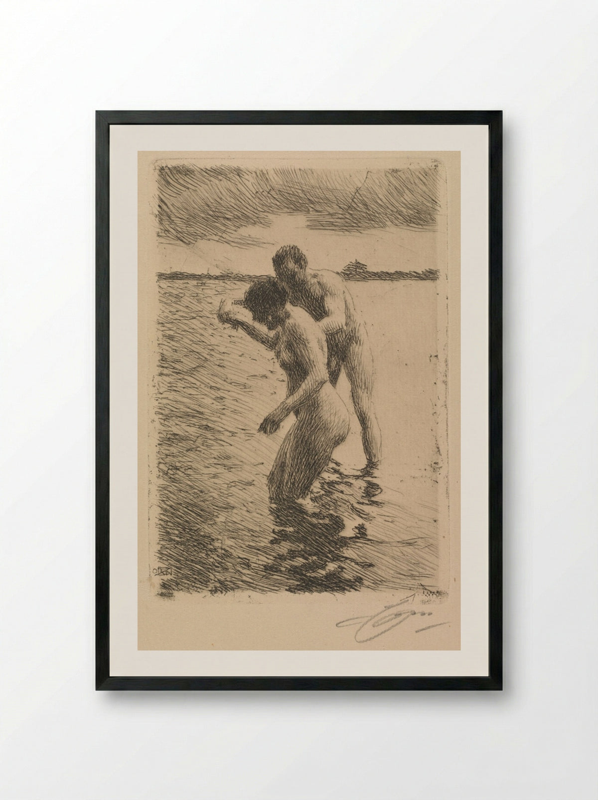 Pilot - Anders Zorn - Framed Print Black