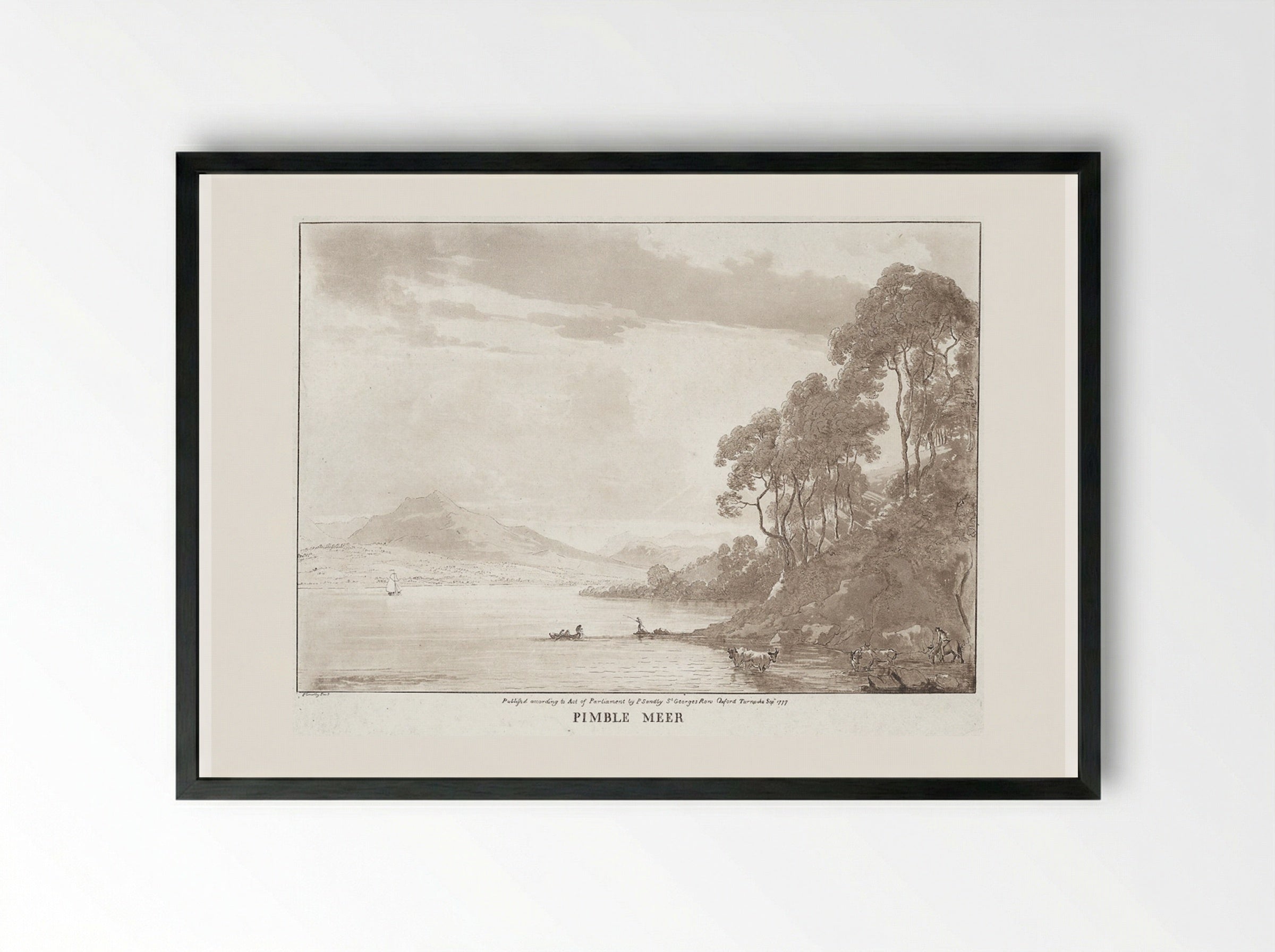 Pimble Meer - Paul Sandby - Framed Print Black