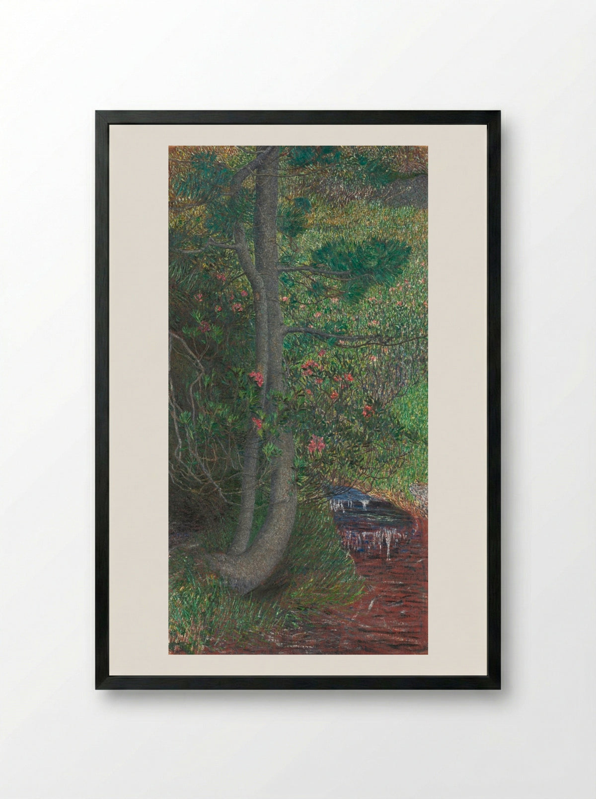 Pine Tree - Giovanni Segantini - Framed Print Black