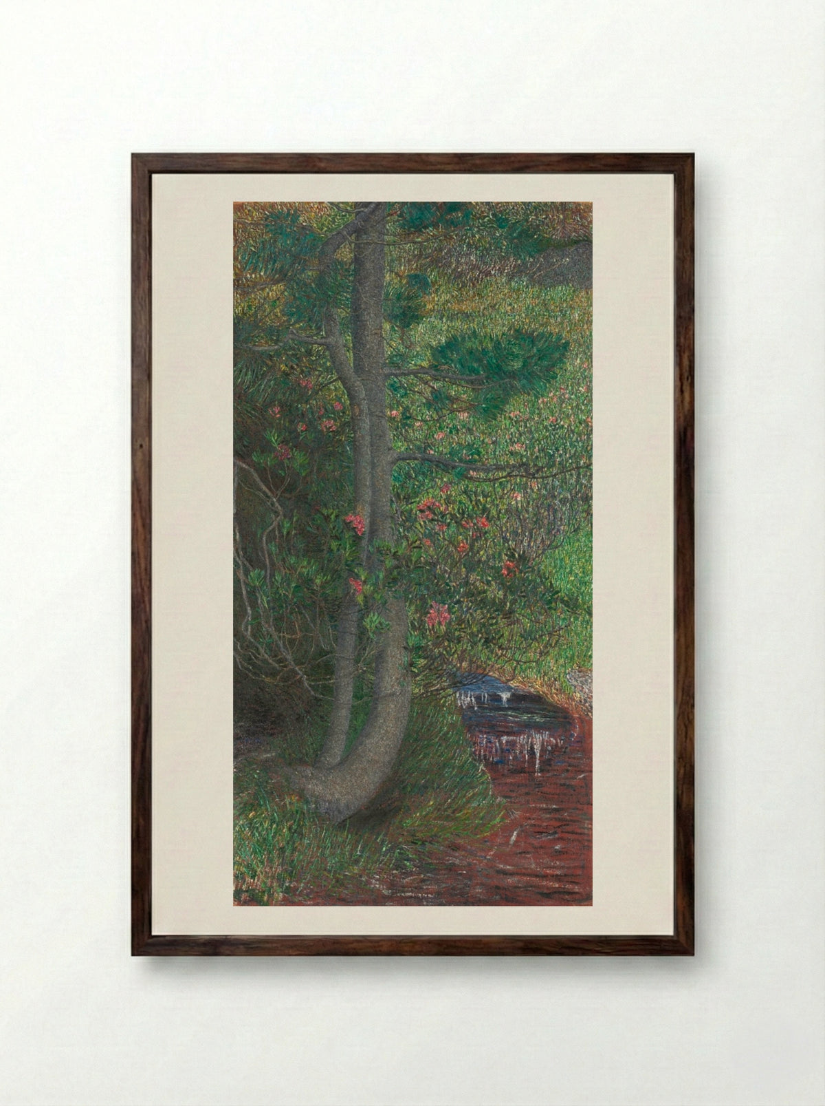 Pine Tree - Giovanni Segantini - Framed Print Dark Wood