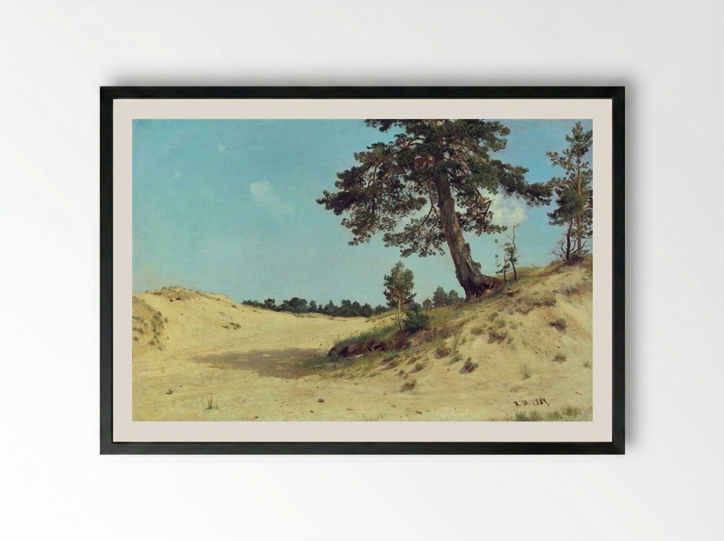 Pine on Sand - Ivan Shishkin - Framed Print Black