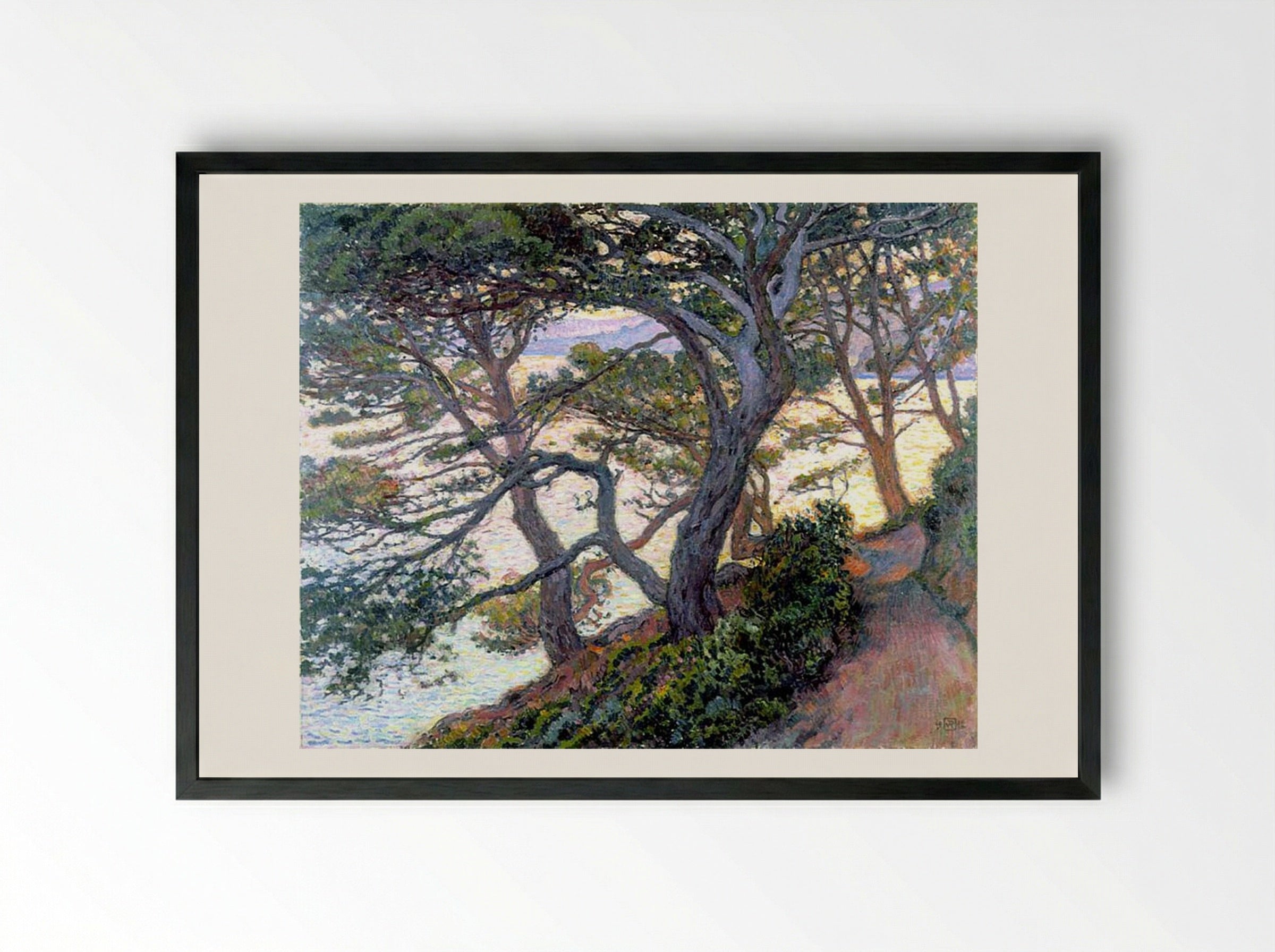 Pines of Rayol - Théo van Rysselberghe - Framed Print Black