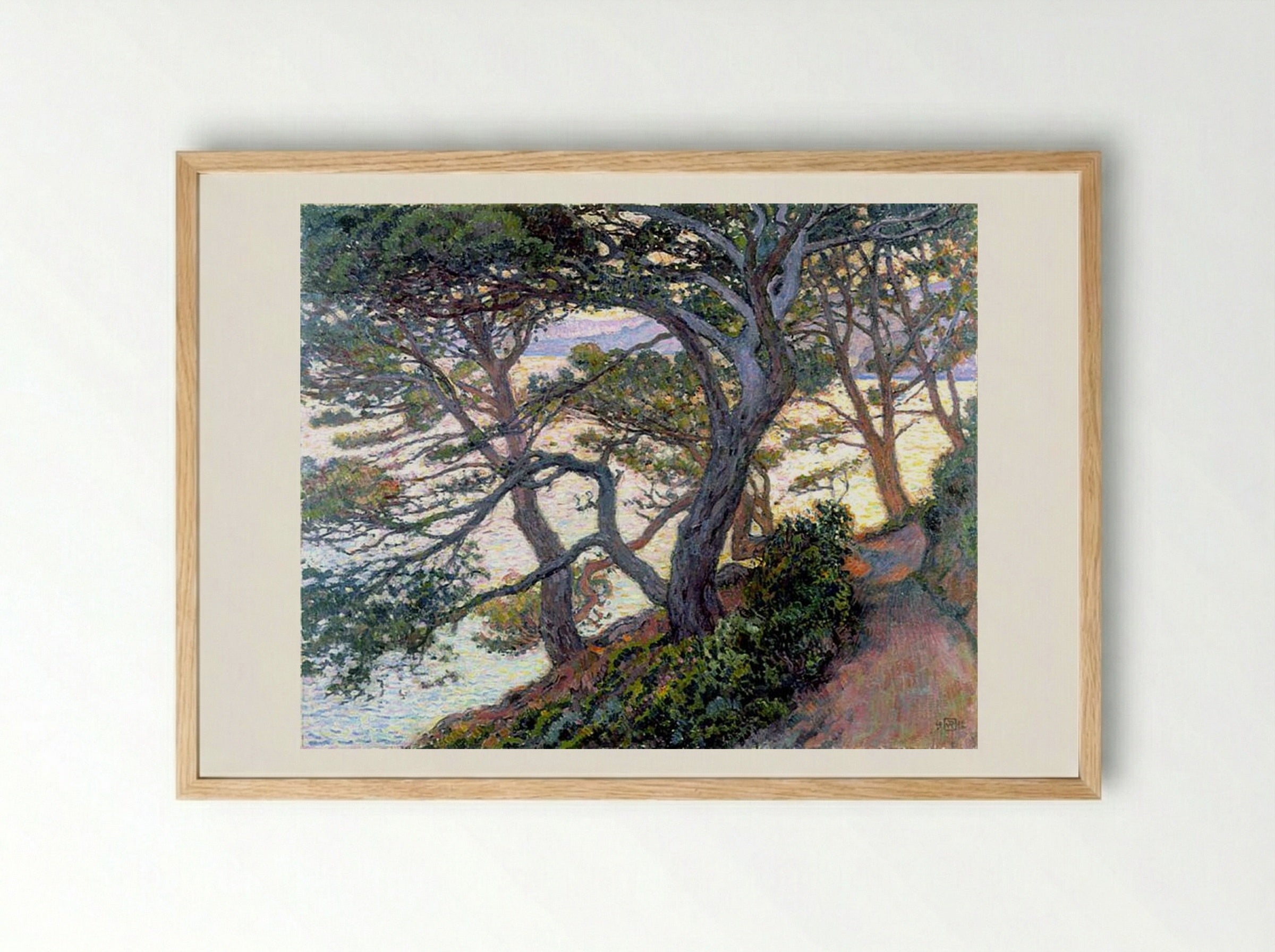 Pines of Rayol - Théo van Rysselberghe - Framed Print Wood