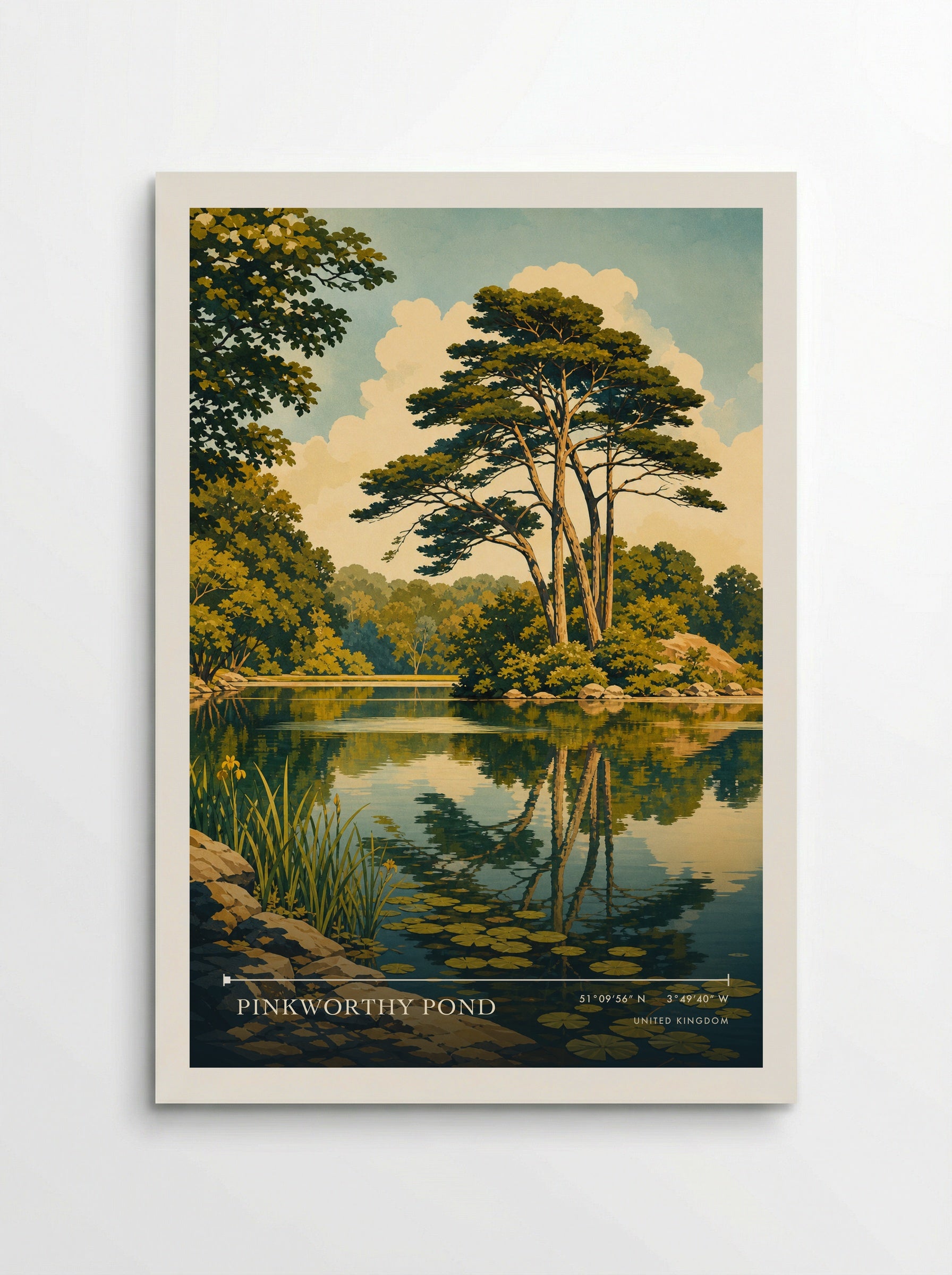 Pinkworthy Pond United Kingdom Travel Poster - Poster
