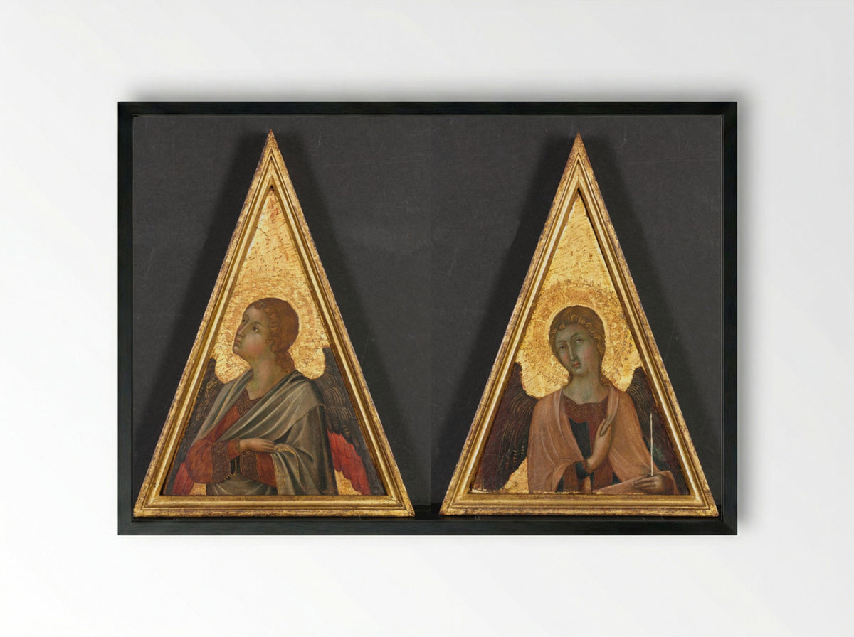 Pinnacle with Angel (pair) - Niccolò di Segna - Framed Print Black