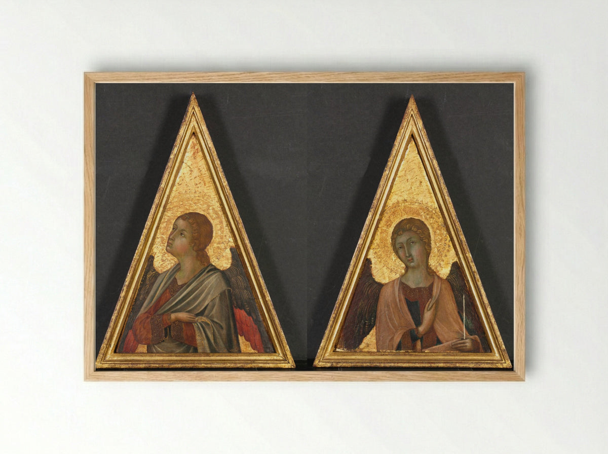 Pinnacle with Angel (pair) - Niccolò di Segna - Framed Print Wood