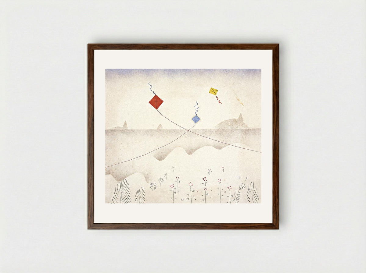 Pipas (Kites) - Candido Portinari - Framed Print Dark Wood