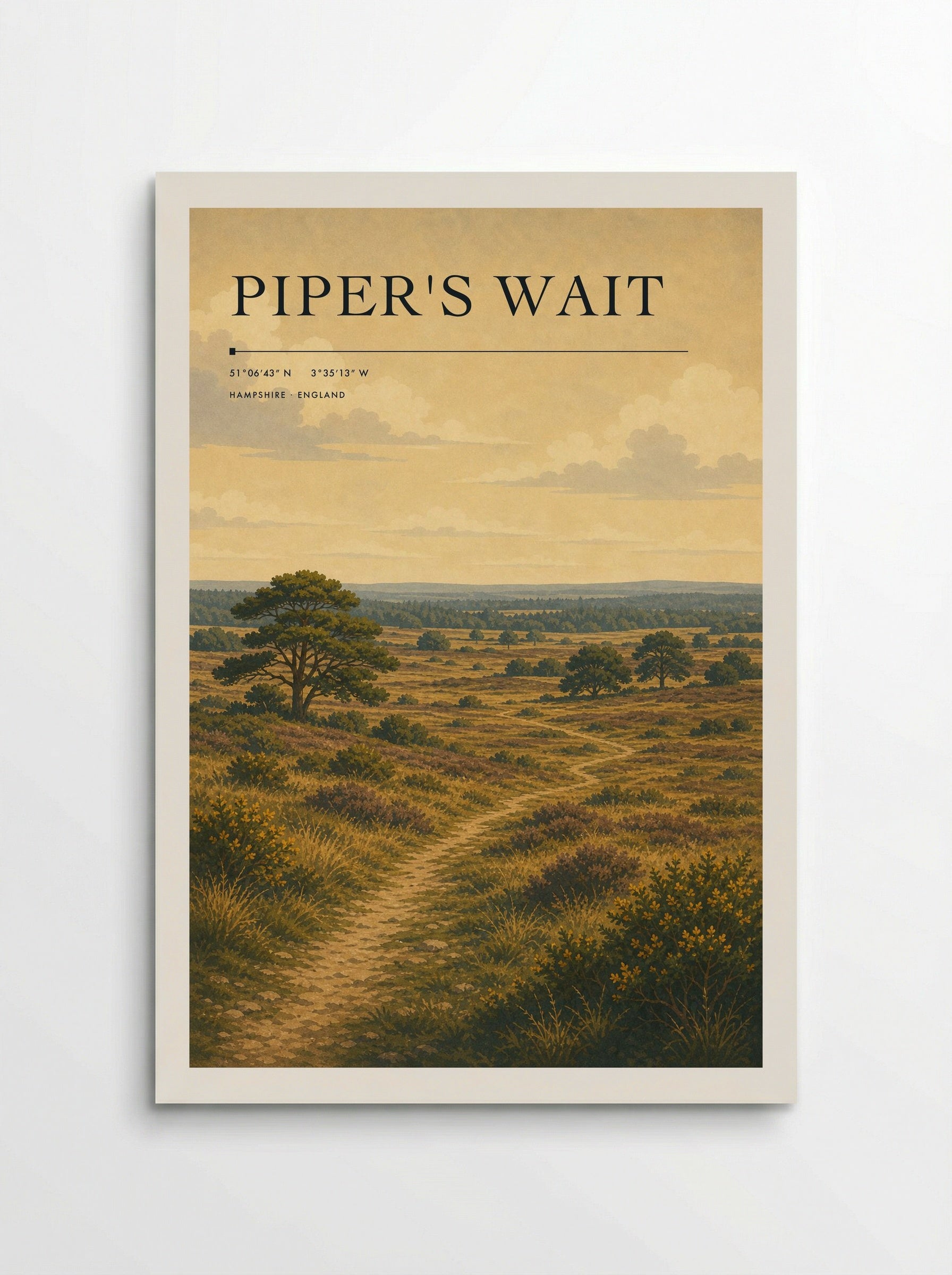 Piper's Wait Hampshire England Travel Poster - Poster