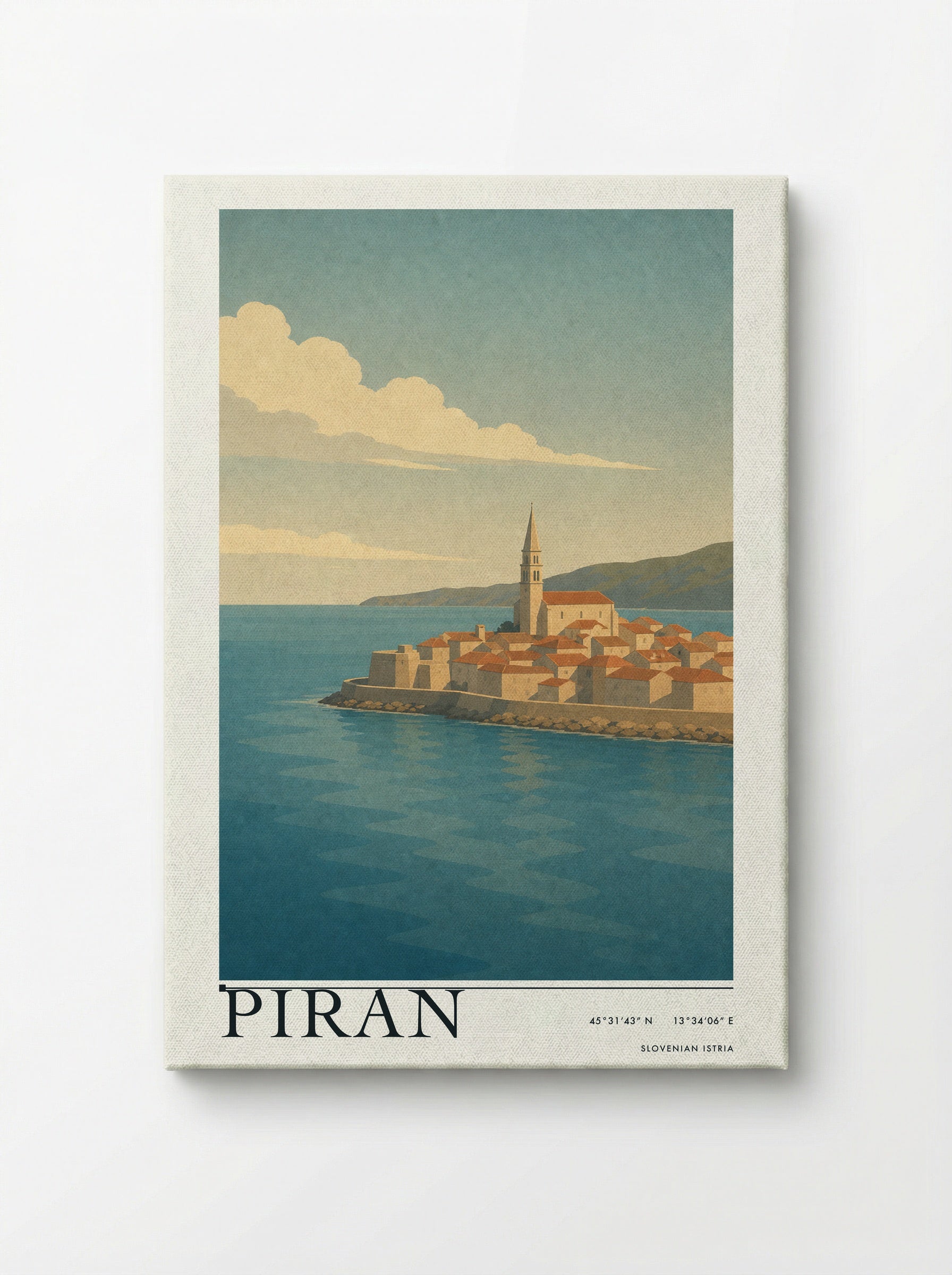 Piran Travel Poster Artwork - Canvas